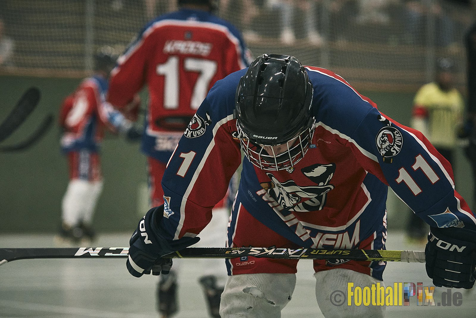 ISHD Inliner Hockey LLR Monheim Skunks I vs. Hilden Flames II am 14.05.2023 im Stadion Sporthalle Sandberg, Falkenstr., 40789 Monheim, Punkte Endstand 9 : 8. - IshdMonheimSkunksVsHildenFlames2