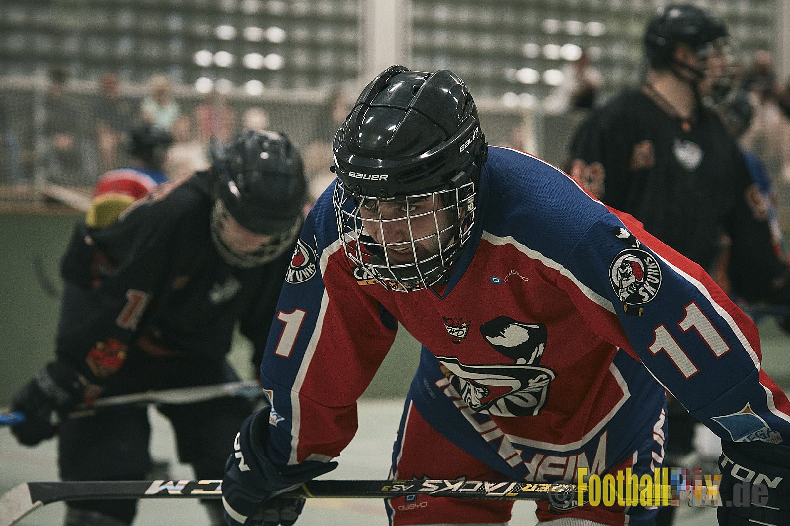 ISHD Inliner Hockey LLR Monheim Skunks I vs. Hilden Flames II am 14.05.2023 im Stadion Sporthalle Sandberg, Falkenstr., 40789 Monheim, Punkte Endstand 9 : 8. - IshdMonheimSkunksVsHildenFlames2