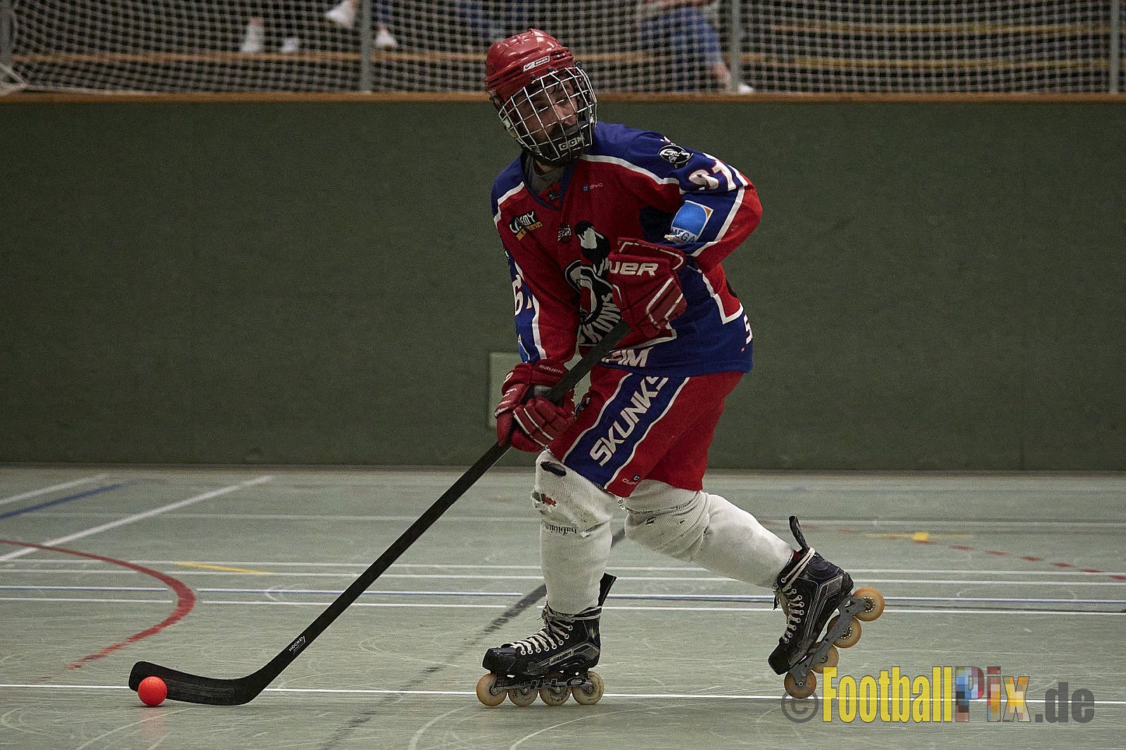 ISHD Inliner Hockey LLR Monheim Skunks I vs. Hilden Flames II am 14.05.2023 im Stadion Sporthalle Sandberg, Falkenstr., 40789 Monheim, Punkte Endstand 9 : 8. - IshdMonheimSkunksVsHildenFlames2