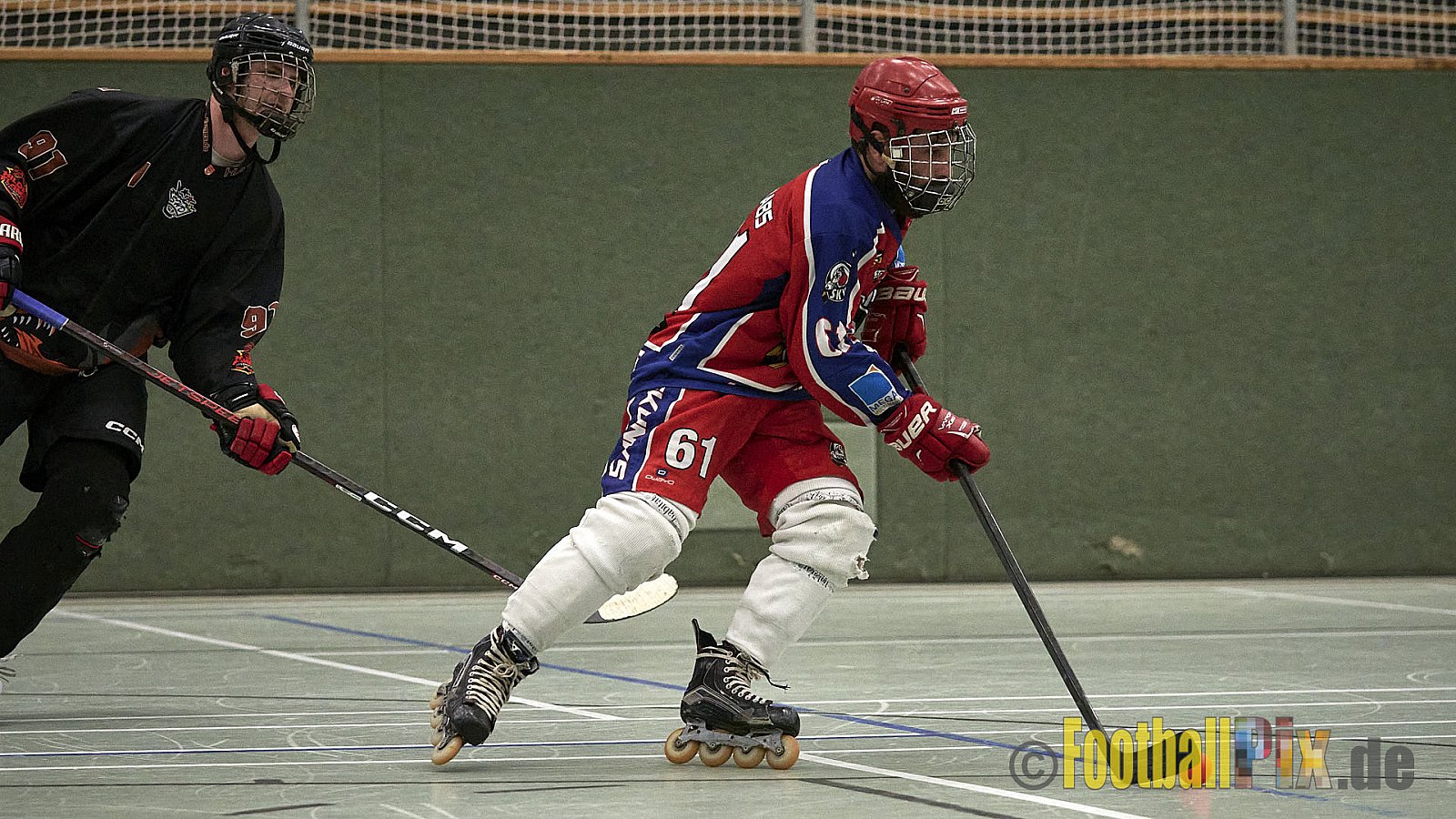 ISHD Inliner Hockey LLR Monheim Skunks I vs. Hilden Flames II am 14.05.2023 im Stadion Sporthalle Sandberg, Falkenstr., 40789 Monheim, Punkte Endstand 9 : 8. - IshdMonheimSkunksVsHildenFlames2