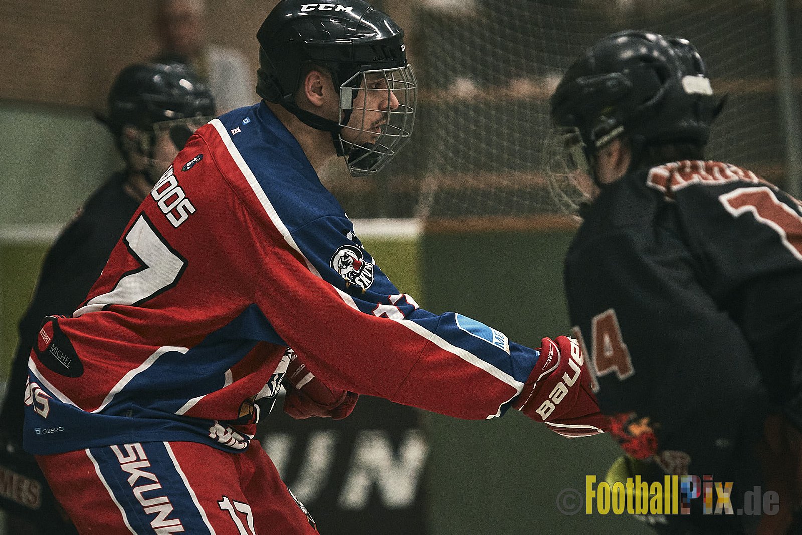 ISHD Inliner Hockey LLR Monheim Skunks I vs. Hilden Flames II am 14.05.2023 im Stadion Sporthalle Sandberg, Falkenstr., 40789 Monheim, Punkte Endstand 9 : 8. - IshdMonheimSkunksVsHildenFlames2