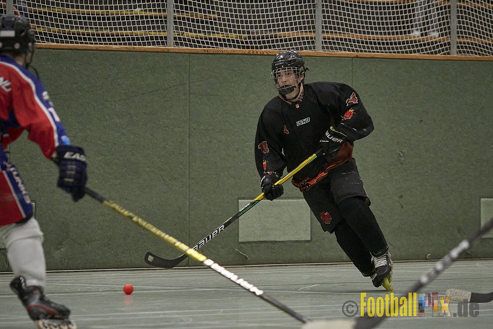 ISHD Inliner Hockey LLR Monheim Skunks I vs. Hilden Flames II am 14.05.2023 im Stadion Sporthalle Sandberg, Falkenstr., 40789 Monheim, Punkte Endstand 9 : 8. - IshdMonheimSkunksVsHildenFlames2