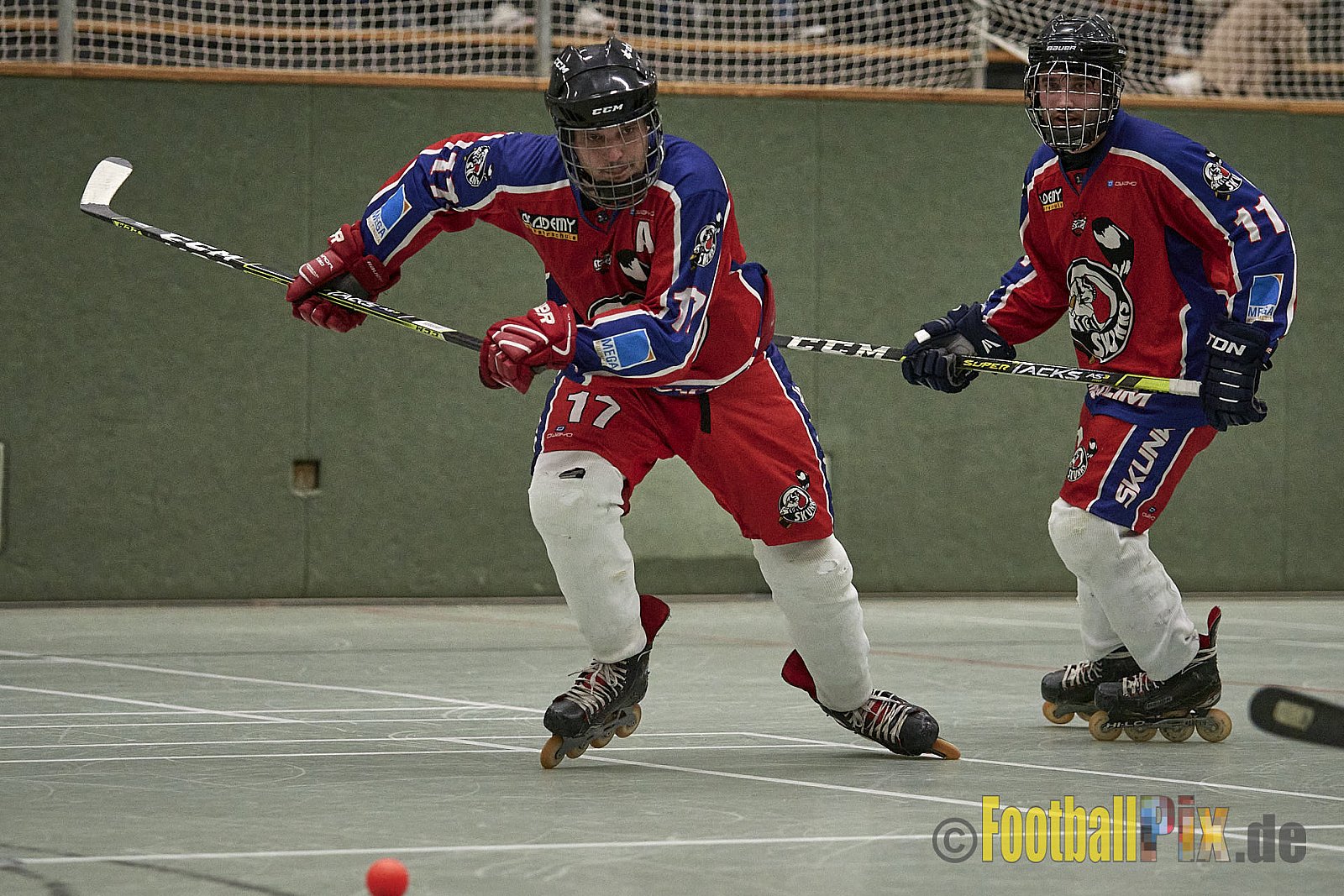 ISHD Inliner Hockey LLR Monheim Skunks I vs. Hilden Flames II am 14.05.2023 im Stadion Sporthalle Sandberg, Falkenstr., 40789 Monheim, Punkte Endstand 9 : 8. - IshdMonheimSkunksVsHildenFlames2