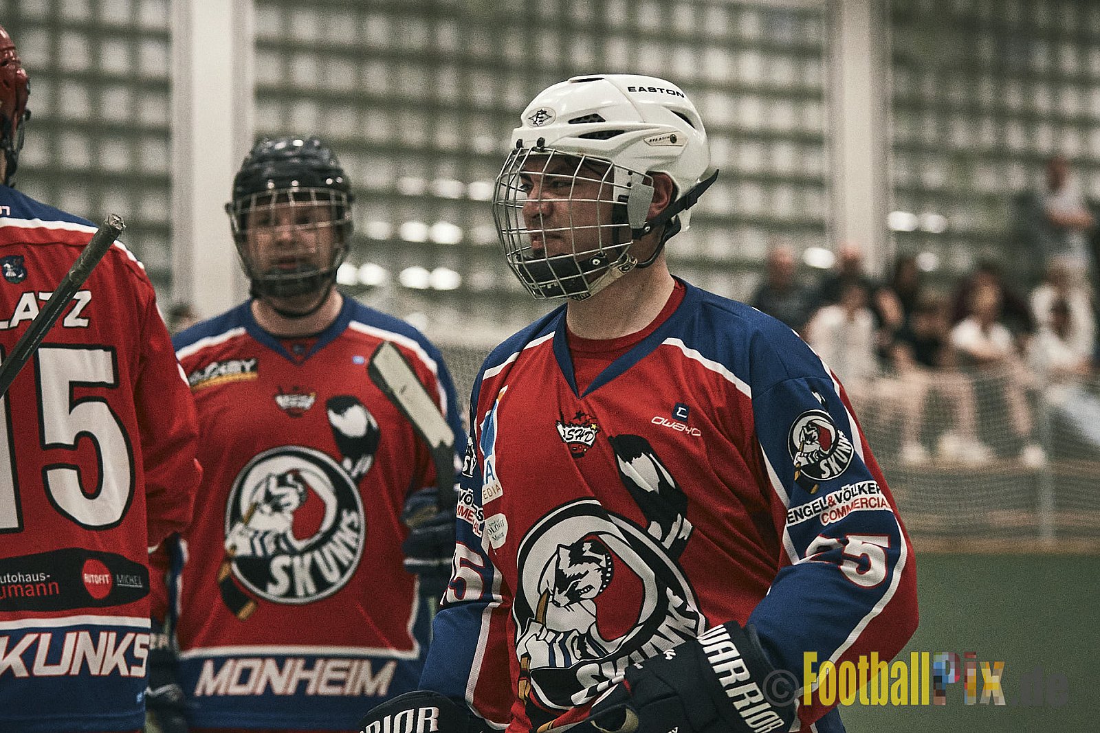 ISHD Inliner Hockey LLR Monheim Skunks I vs. Hilden Flames II am 14.05.2023 im Stadion Sporthalle Sandberg, Falkenstr., 40789 Monheim, Punkte Endstand 9 : 8. - IshdMonheimSkunksVsHildenFlames2