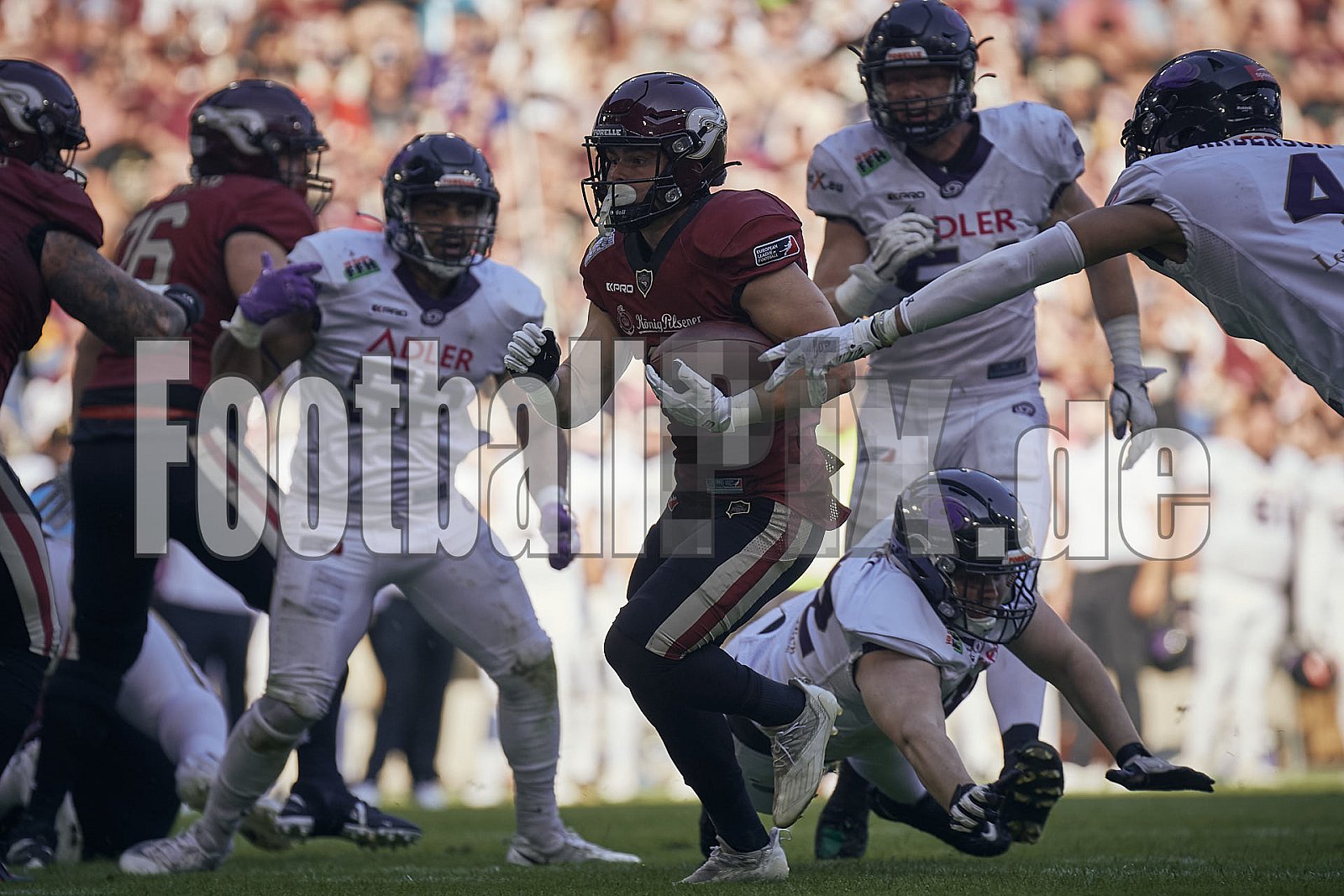 Die 1.Spielwoche der European League of Football (ELF) Season 2023 Rhein Fire vs. Frankfurt Galaxy  am 4.06.2023 im Stadion Schauinsland-Reisen-Arena, Margaretenstraße 5-7, 47055 Duisburg. Punkte Endstand 33 : 9. 
Bildnummer: 2023-06-04_0699 - ELF FrankfurtGalaxy@RheinFire