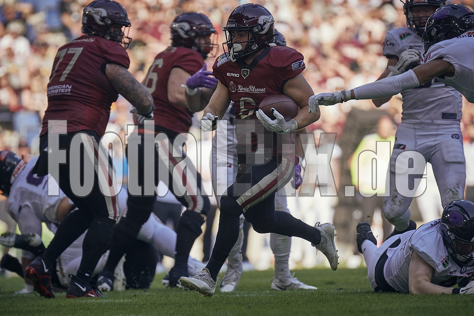 Die 1.Spielwoche der European League of Football (ELF) Season 2023 Rhein Fire vs. Frankfurt Galaxy  am 4.06.2023 im Stadion Schauinsland-Reisen-Arena, Margaretenstraße 5-7, 47055 Duisburg. Punkte Endstand 33 : 9. 
Bildnummer: 2023-06-04_0700 - ELF FrankfurtGalaxy@RheinFire
