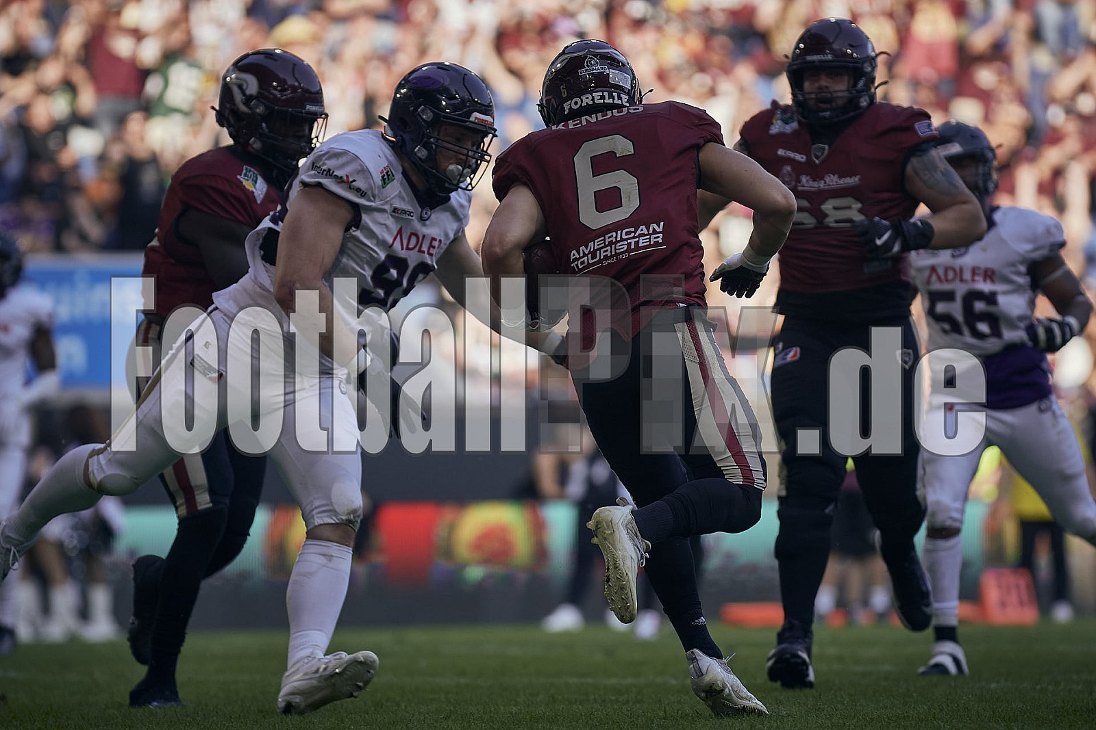 Die 1.Spielwoche der European League of Football (ELF) Season 2023 Rhein Fire vs. Frankfurt Galaxy  am 4.06.2023 im Stadion Schauinsland-Reisen-Arena, Margaretenstraße 5-7, 47055 Duisburg. Punkte Endstand 33 : 9. 
Bildnummer: 2023-06-04_0707 - ELF FrankfurtGalaxy@RheinFire