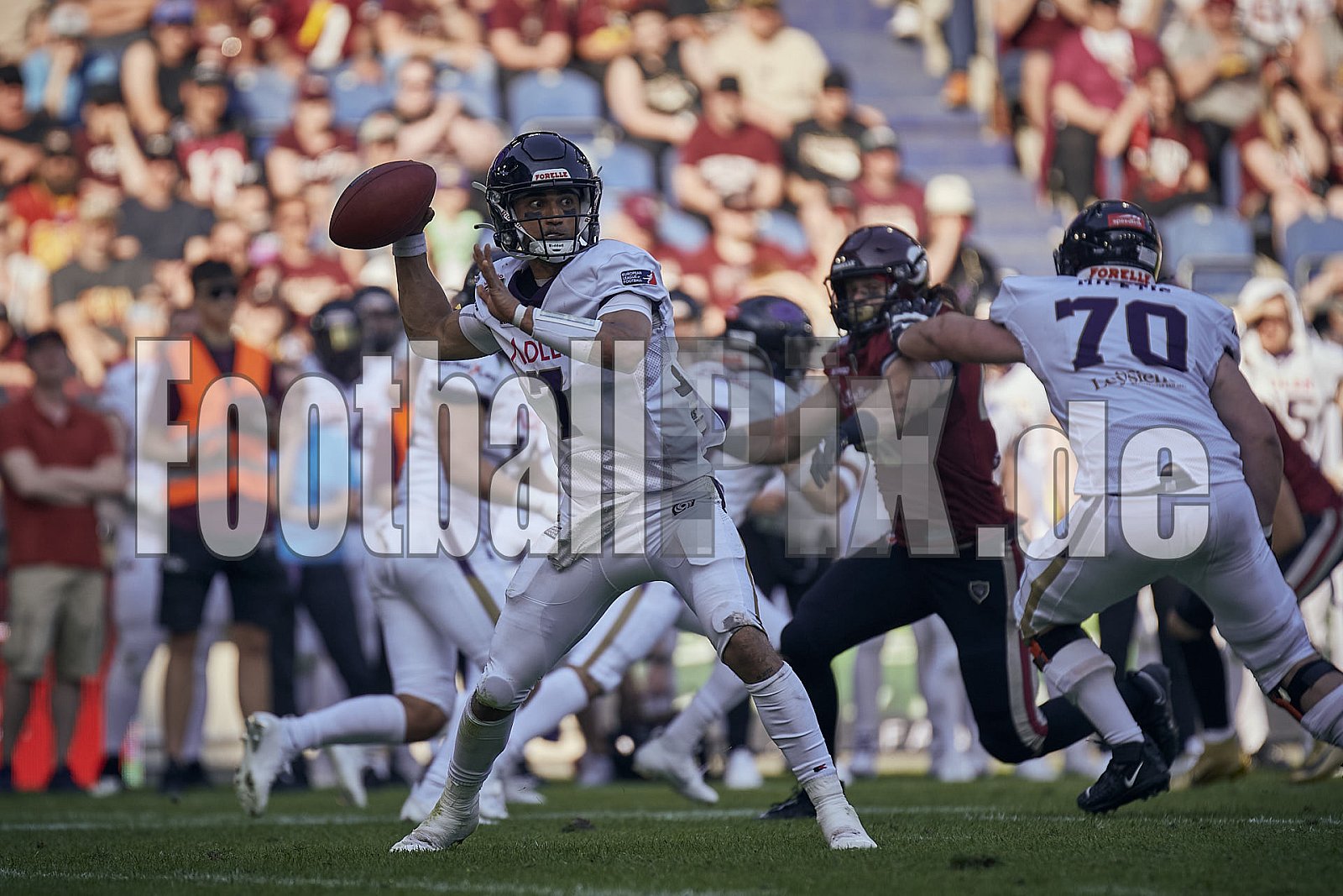 Die 1.Spielwoche der European League of Football (ELF) Season 2023 Rhein Fire vs. Frankfurt Galaxy  am 4.06.2023 im Stadion Schauinsland-Reisen-Arena, Margaretenstraße 5-7, 47055 Duisburg. Punkte Endstand 33 : 9. 
Bildnummer: 2023-06-04_0756 - ELF FrankfurtGalaxy@RheinFire