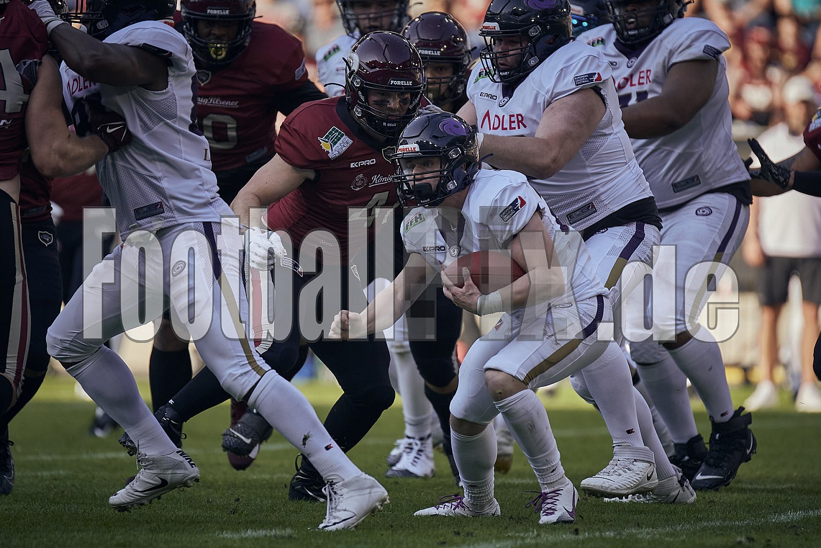 Die 1.Spielwoche der European League of Football (ELF) Season 2023 Rhein Fire vs. Frankfurt Galaxy  am 4.06.2023 im Stadion Schauinsland-Reisen-Arena, Margaretenstraße 5-7, 47055 Duisburg. Punkte Endstand 33 : 9. 
Bildnummer: 2023-06-04_0819 - ELF FrankfurtGalaxy@RheinFire