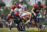 Spiel der GFL2 Season 2023 Düsseldorf Panther vs. Rostock Griffins am 17.06.2023 im Stadion VfL Benrath, Karl-Hohmann-Straße 70, 40597 Düsseldorf. Punkte Endstand 46 : 26. 
Bildnummer: 2023-06-17_0104 - DPantherVsRostockGriffins
