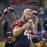 Spiel der GFL2 Season 2023 Düsseldorf Panther vs. Rostock Griffins am 17.06.2023 im Stadion VfL Benrath, Karl-Hohmann-Straße 70, 40597 Düsseldorf. Punkte Endstand 46 : 26. 
Bildnummer: 2023-06-17_0272 - DPantherVsRostockGriffins