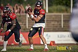 Spiel der GFL2 Season 2023 Düsseldorf Panther vs. Rostock Griffins am 17.06.2023 im Stadion VfL Benrath, Karl-Hohmann-Straße 70, 40597 Düsseldorf. Punkte Endstand 46 : 26. 
Bildnummer: 2023-06-17_0450 - DPantherVsRostockGriffins