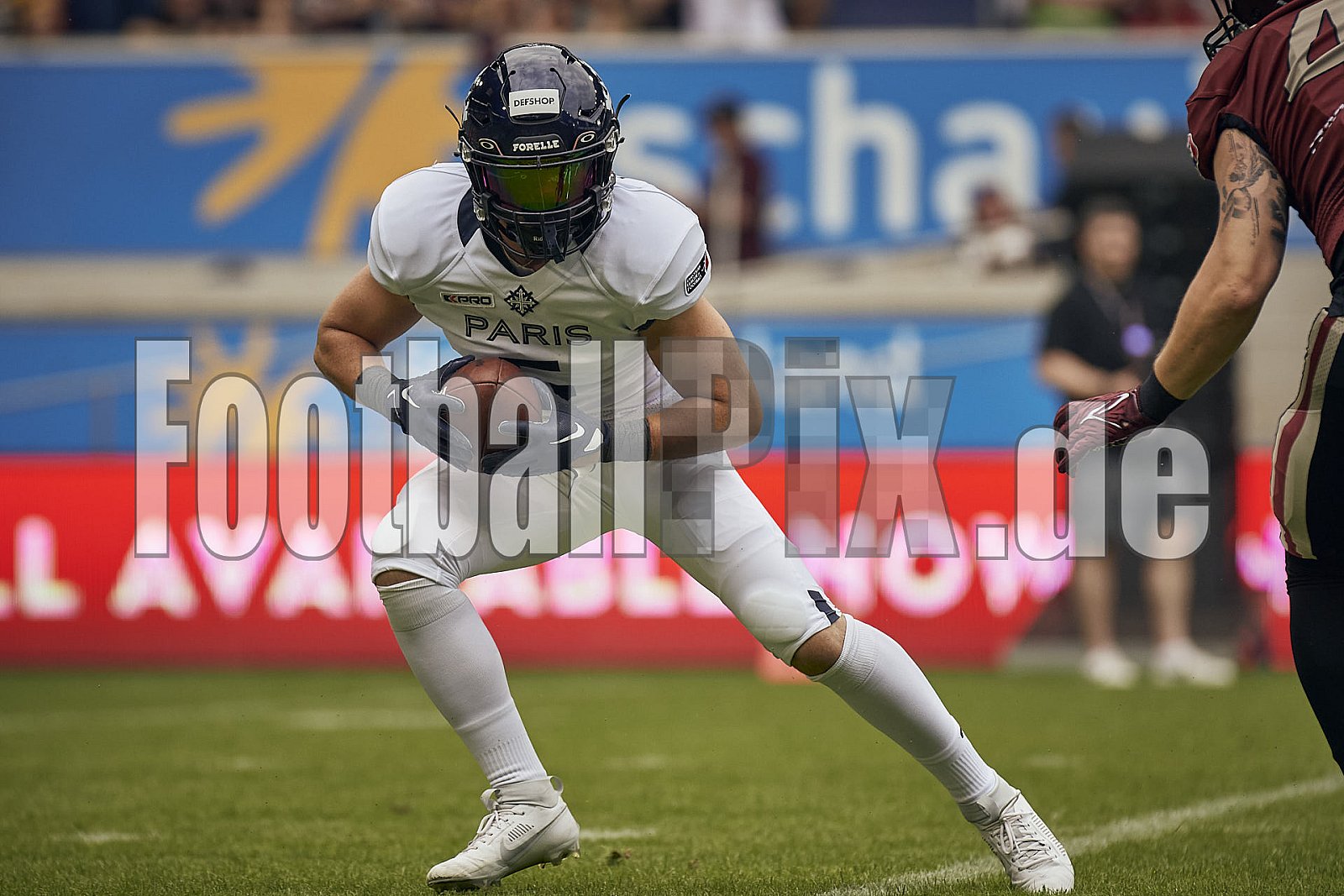 Die 3.Spielwoche der European League of Football (ELF) Season 2023 Rhein Fire vs. Paris Musketeers am 18.06.2023 im Stadion Schauinsland-Reisen-Arena, Margaretenstraße 5-7, 47055 Duisburg. Punkte Endstand 58 : 28. 
Bildnummer: 2023-06-18_0190 - ELF ParisMusketeers@RheinFire