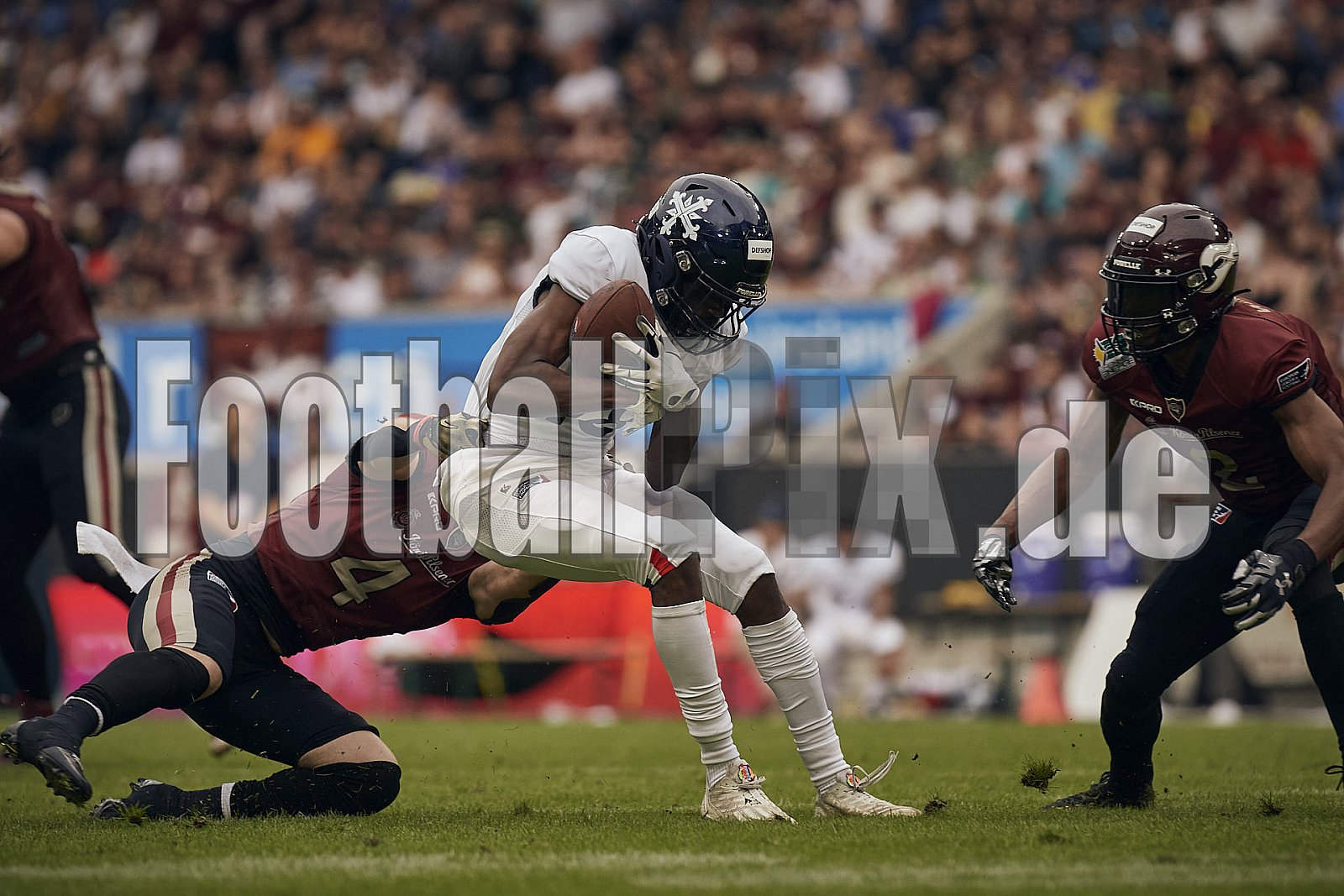 Die 3.Spielwoche der European League of Football (ELF) Season 2023 Rhein Fire vs. Paris Musketeers am 18.06.2023 im Stadion Schauinsland-Reisen-Arena, Margaretenstraße 5-7, 47055 Duisburg. Punkte Endstand 58 : 28. 
Bildnummer: 2023-06-18_0587 - ELF ParisMusketeers@RheinFire