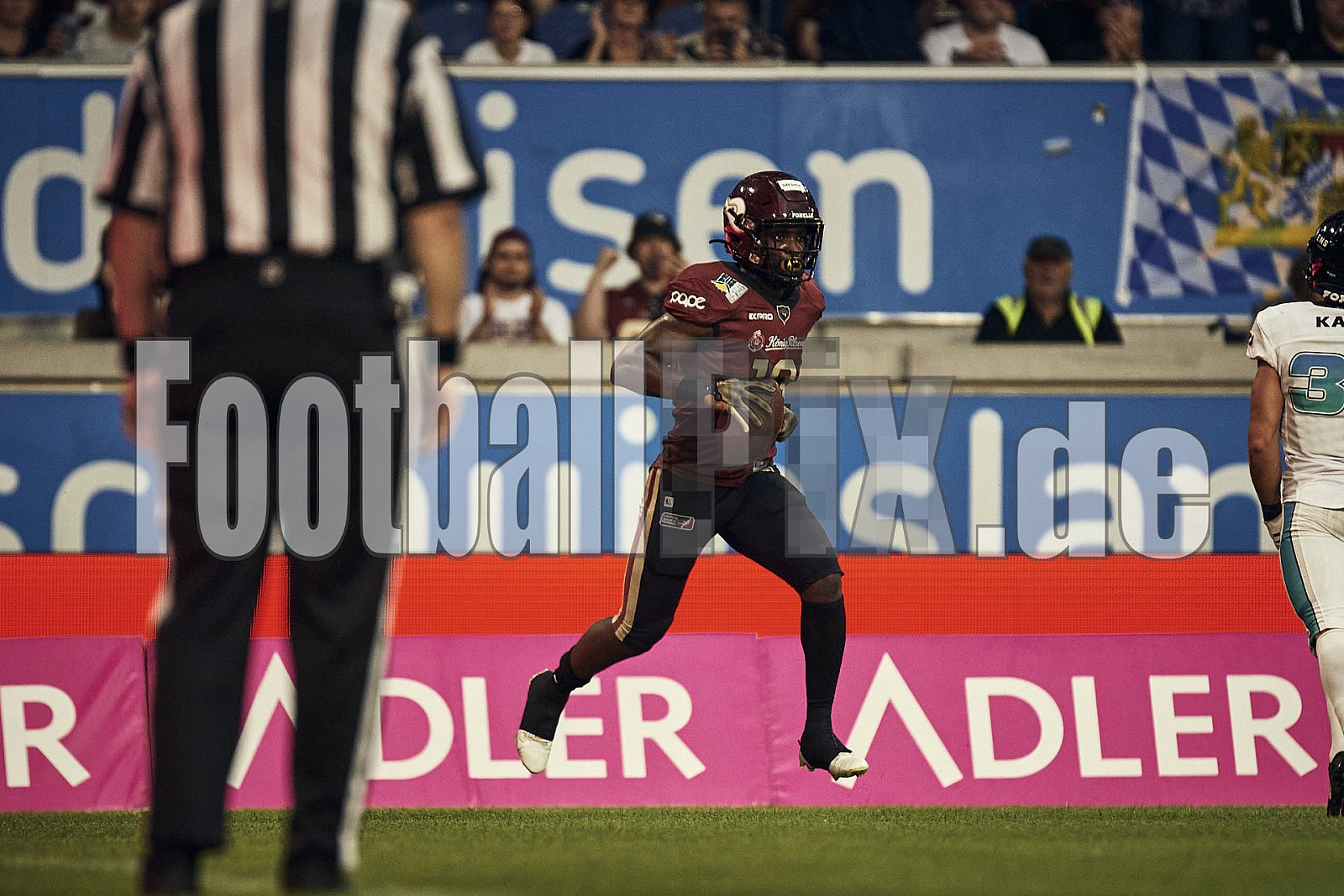 Die 6.Spielwoche der European League of Football (ELF) Season 2023 Rhein Fire vs. Munich Ravens am 09.07.2023 im Stadion Schauinsland-Reisen-Arena, Margaretenstraße 5-7, 47055 Duisburg. Punkte Endstand 39 : 25. 
Bildnummer: 2023-07-09_0442 - ELF MunichRavens@RheinFire