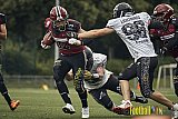 AFCV Landesliga NRW Season 2023 Iserlohn Titans vs. Lüdenscheid Lightnings am 5.08.2023 im Stadion inceptum-Stadion am Seilersee, Seeuferstraße 26, 58636 Iserlohn. Punkte Endstand 18 : 28. 
Bildnummer: 2023-08-05_0260 - IserlohnTitansVsLuedenscheidLightnings