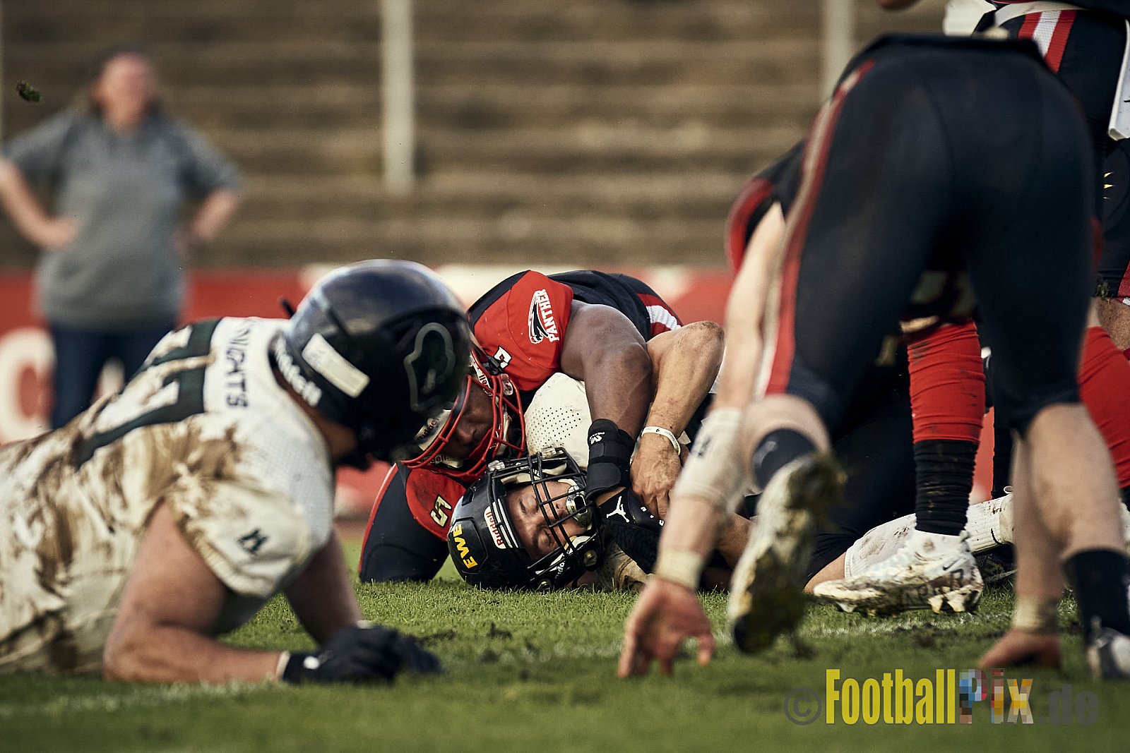 Ligaspiel der GFL2 Season 2023 Düsseldorf Panther vs. Oldenburg Knights am 12.08.2023 im Stadion VfL Benrath, Karl-Hohmann-Straße 70, 40597 Düsseldorf. Punkte Endstand 6 : 8.
Bildnummer: 2023-08-12_0380 - DPantherVsOldenburgKnights