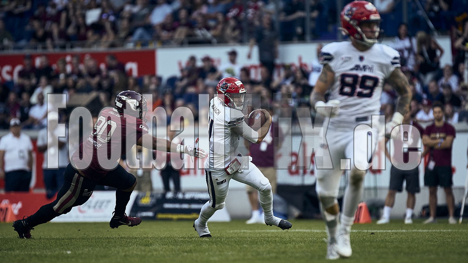 Die 11.Spielwoche der European League of Football (ELF) Season 2023 Rhein Fire vs. Hamburg Sea Devils am 13.08.2023 im Stadion Schauinsland-Reisen-Arena, Margaretenstraße 5-7, 47055 Duisburg. Punkte Endstand 40 : 9. 
Bildnummer: 2023-08-13_0886 - Elf HamburgSeaDevils@RheinFire