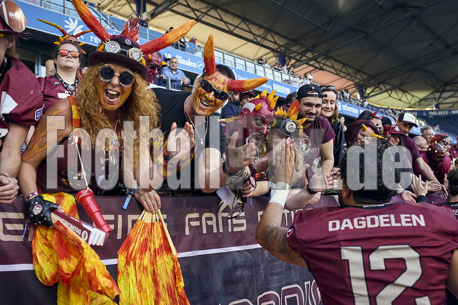 Die 11.Spielwoche der European League of Football (ELF) Season 2023 Rhein Fire vs. Hamburg Sea Devils am 13.08.2023 im Stadion Schauinsland-Reisen-Arena, Margaretenstraße 5-7, 47055 Duisburg. Punkte Endstand 40 : 9. 
Bildnummer: 2023-08-13_0927 - Elf HamburgSeaDevils@RheinFire