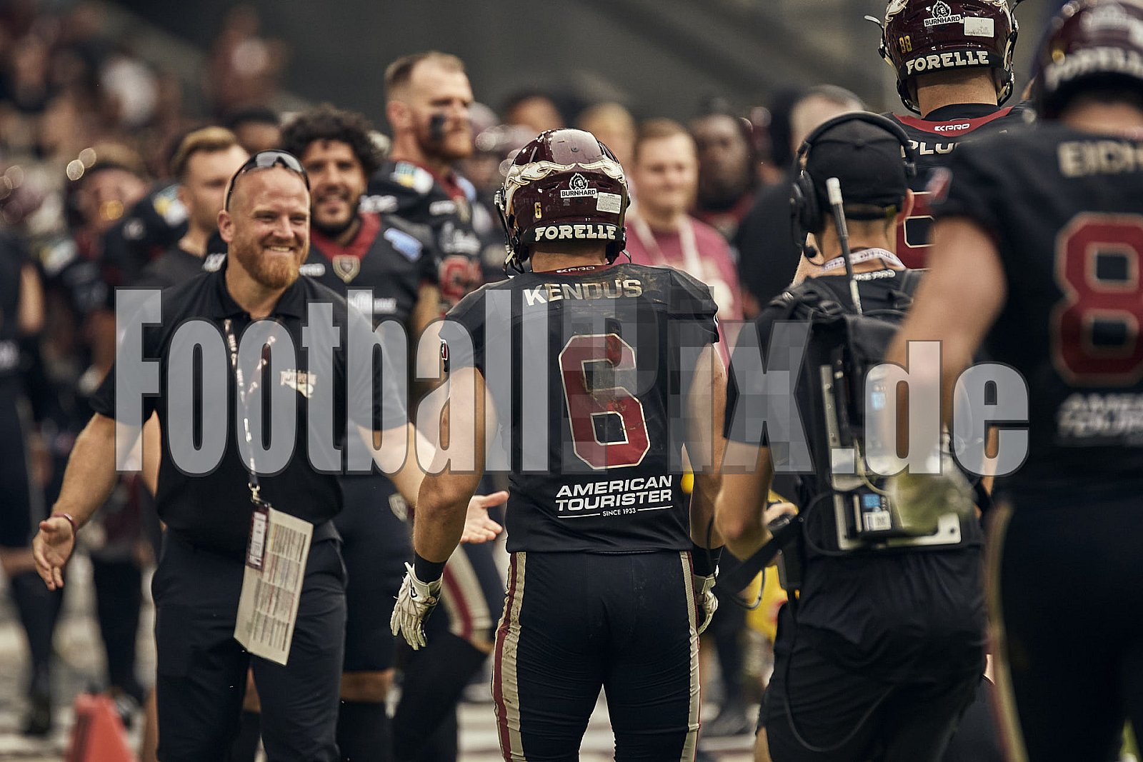 Das Halbfinale der European League of Football (ELF) Season 2023 Rhein Fire vs. Frankfurt Galaxy am 17.09.2023 im Stadion Schauinsland-Reisen-Arena, Margaretenstraße 5-7, 47055 Duisburg. Punkte Endstand 42 : 23. 
Bildnummer: 2023-09-17_1536 - FrankfurtGalaxy@RheinFire