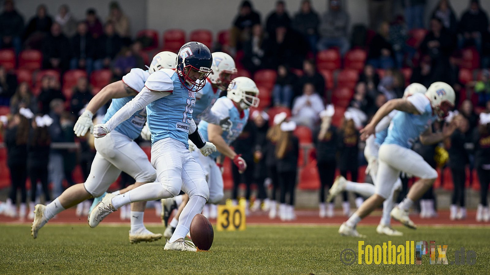 Spiel der Regionalliga AFCV NRW Season 2024 Troisdorf Jets vs. Bonn Gamecocks am 21.04.2024 im Aggerstadion Troisdorf, Punkte Endstand 28 : 07.
[Bildnummer: 2024-04-21_107] - TroisdorfJetsVsBonnGamecocks