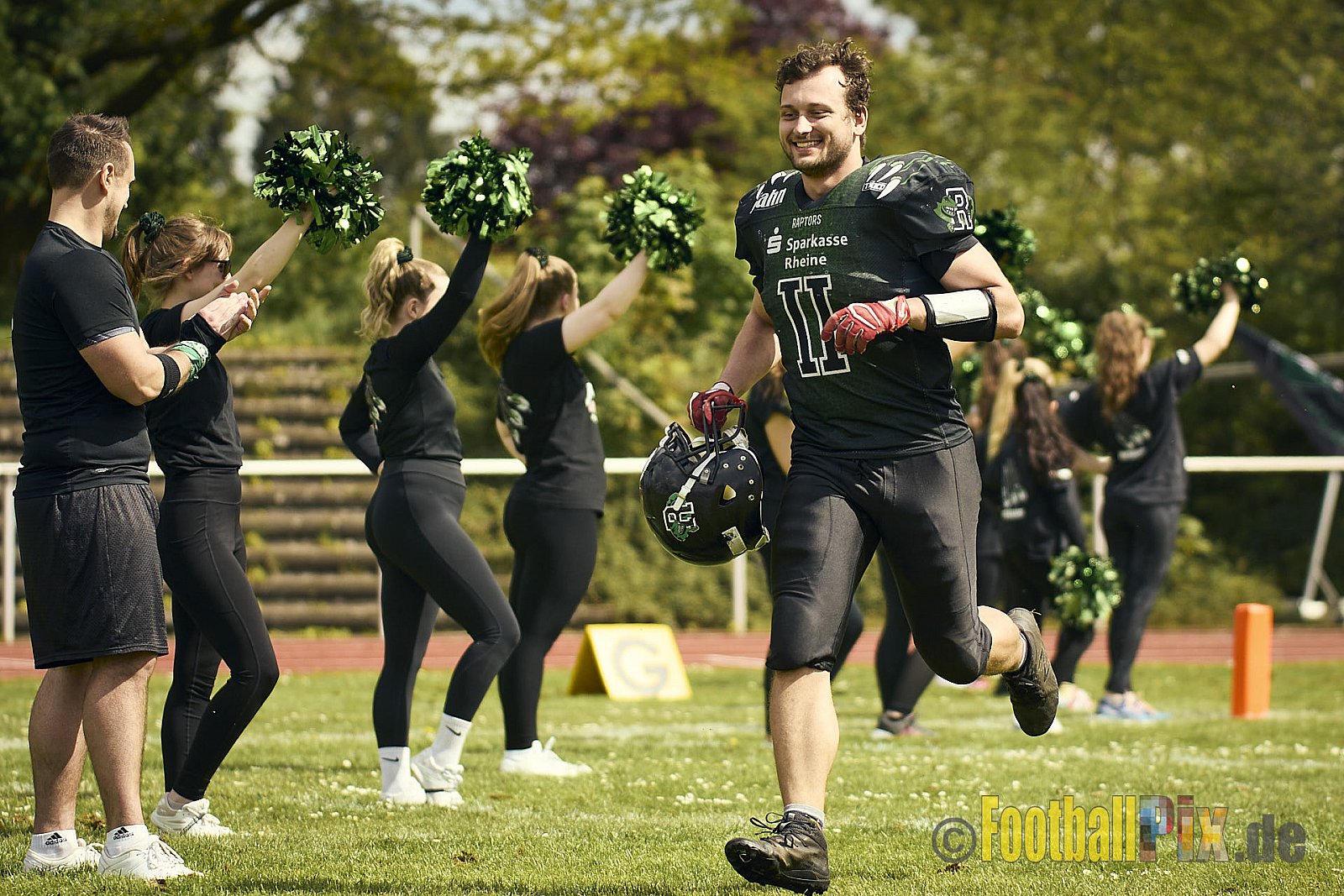 AFCV Verbandsliga Season 2024 Rheine Raptors vs. Gelsenkirchen Devils am 28.04.2024 im Jahnstadion, Schützenstraße, 48429 Rheine, Punkte Endstand 28 : 31.
[Bildnummer: 2024-04-28_0024] - RheineRaptorsVsGelsenkirchenDevils