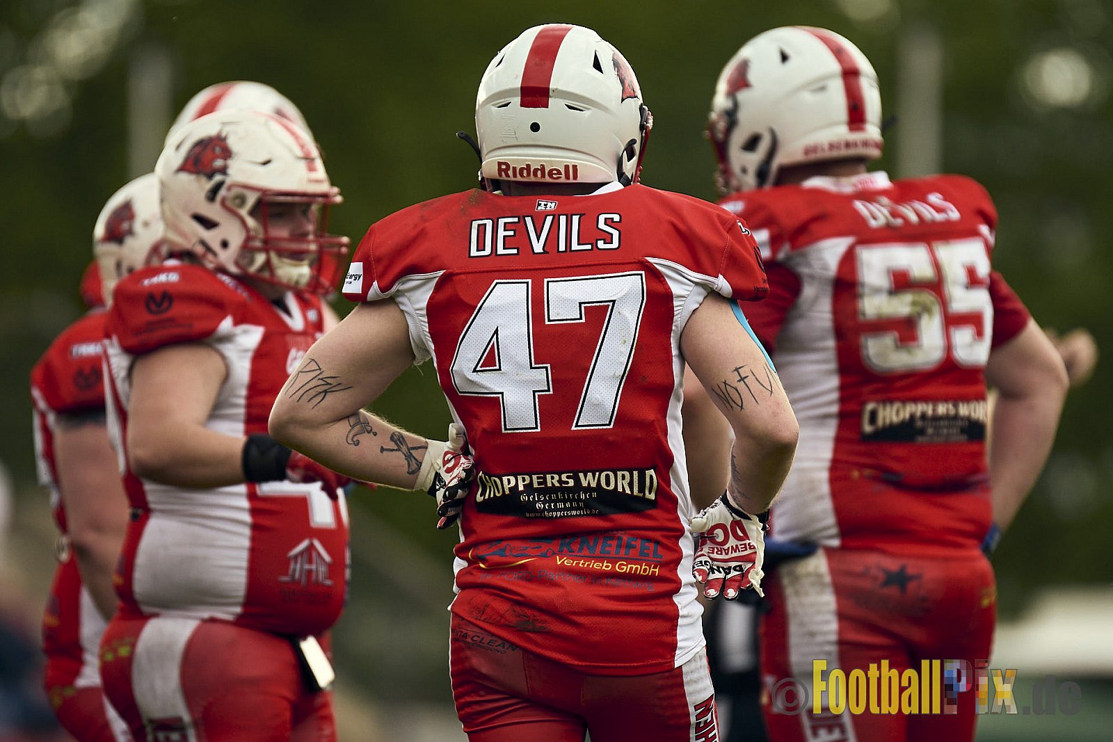 AFCV Verbandsliga Season 2024 Rheine Raptors vs. Gelsenkirchen Devils am 28.04.2024 im Jahnstadion, Schützenstraße, 48429 Rheine, Punkte Endstand 28 : 31.
[Bildnummer: 2024-04-28_0534] - RheineRaptorsVsGelsenkirchenDevils