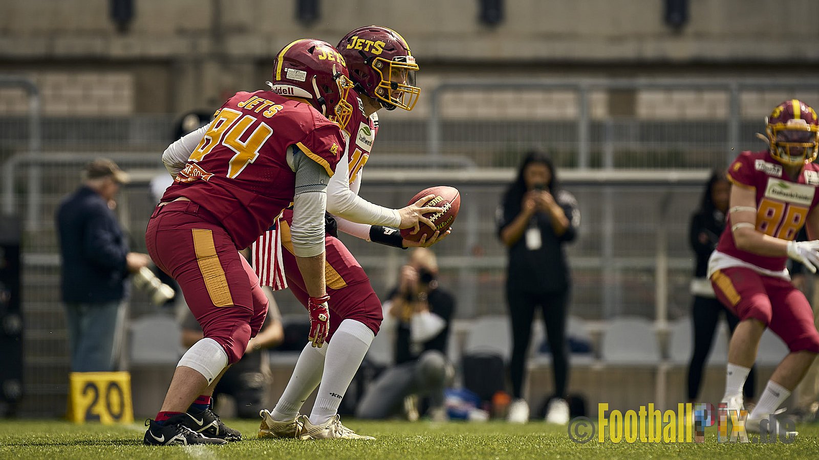 AFCV Regionalliga Season 2024 Krefeld Ravens vs. Troisdorf Jets am 05.05.2024 im Stadion Grotenburg, Tiergartenstraße 165, 47800 Krefeld, Punkte Endstand 46 : 14.
[Bildnummer: 2024-05-05_0122] - KrefeldRavensVsTroisdorfJets