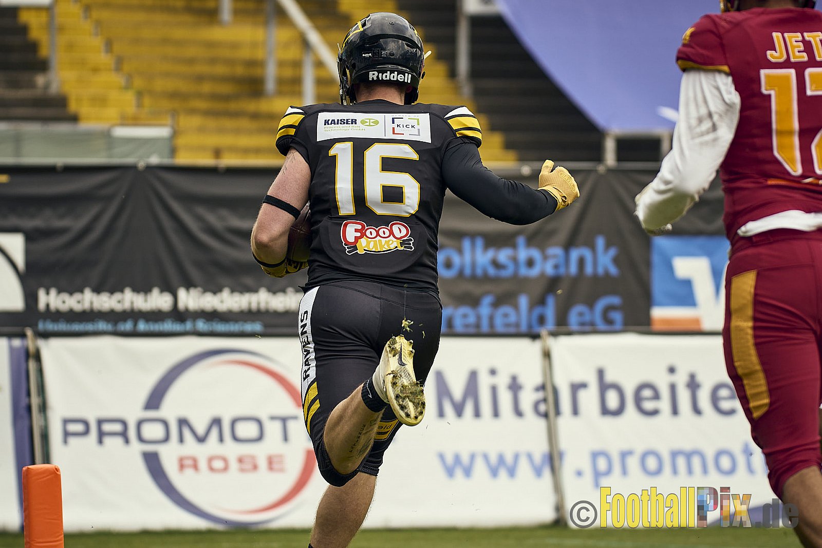 AFCV Regionalliga Season 2024 Krefeld Ravens vs. Troisdorf Jets am 05.05.2024 im Stadion Grotenburg, Tiergartenstraße 165, 47800 Krefeld, Punkte Endstand 46 : 14.
[Bildnummer: 2024-05-05_0156] - KrefeldRavensVsTroisdorfJets