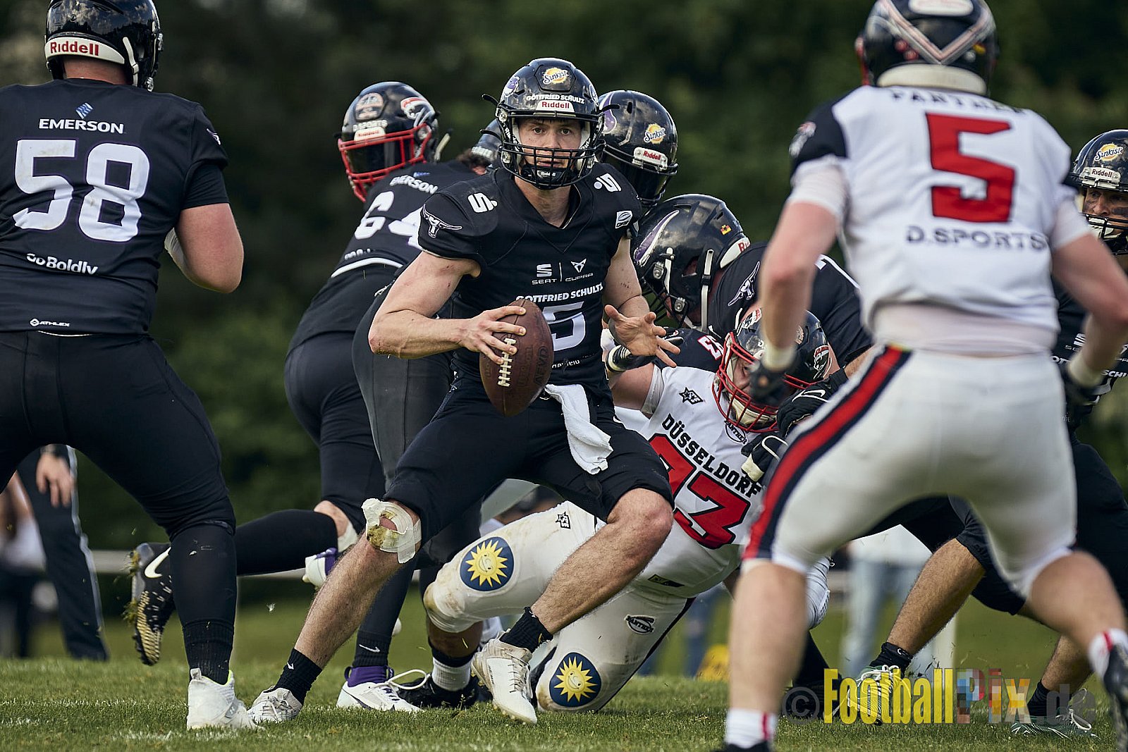 GFL2 Season 2024 Langenfeld Longhorns vs. Düsseldorf Panther am 25.05.2024 im Jahnstadion Langenfeld, Jahnstraße 4, 40764 Langenfeld (Rheinland). Punkte Endstand 16 : 07.
[Bildnummer: 2024-05-25_0462] - LangenfeldLonghornsVsDdorfPanther