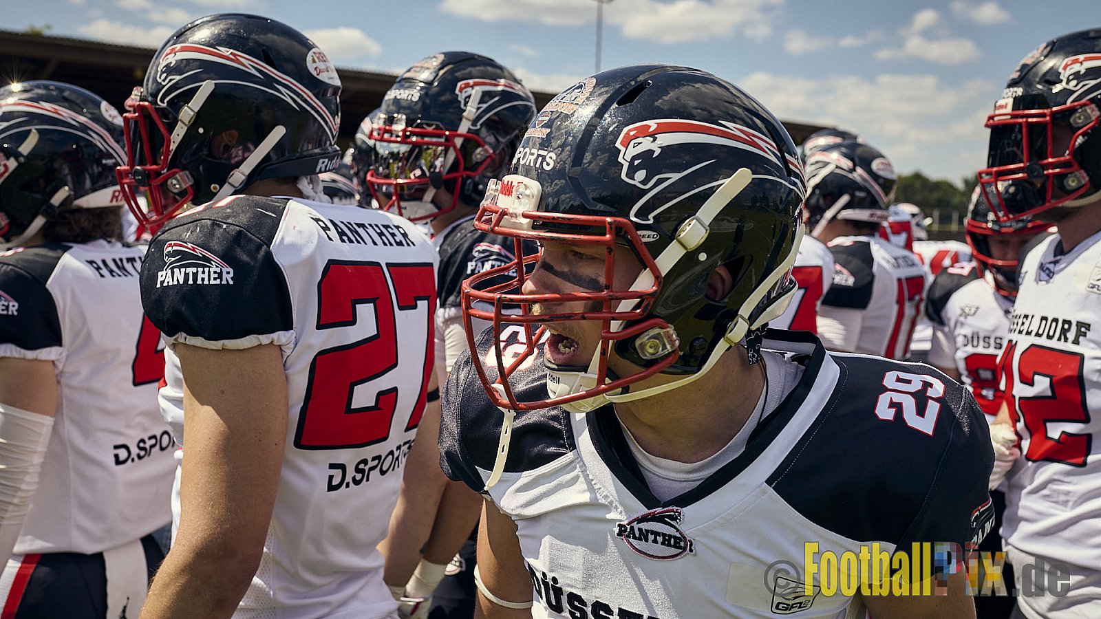 GFL2 Season 2024 Düsseldorf Panther vs. Bielefeld Bulldogs am 09.06.2024 im Bezirks Sportanlage Benrath, Nürnberger Straße, Benrath, Stadtbezirk 9, Dusseldorf, North Rhine – Westphalia, 40599, Germany. Punkte Endstand 30 : 0. - DPantherVsBielefeldBulldogs