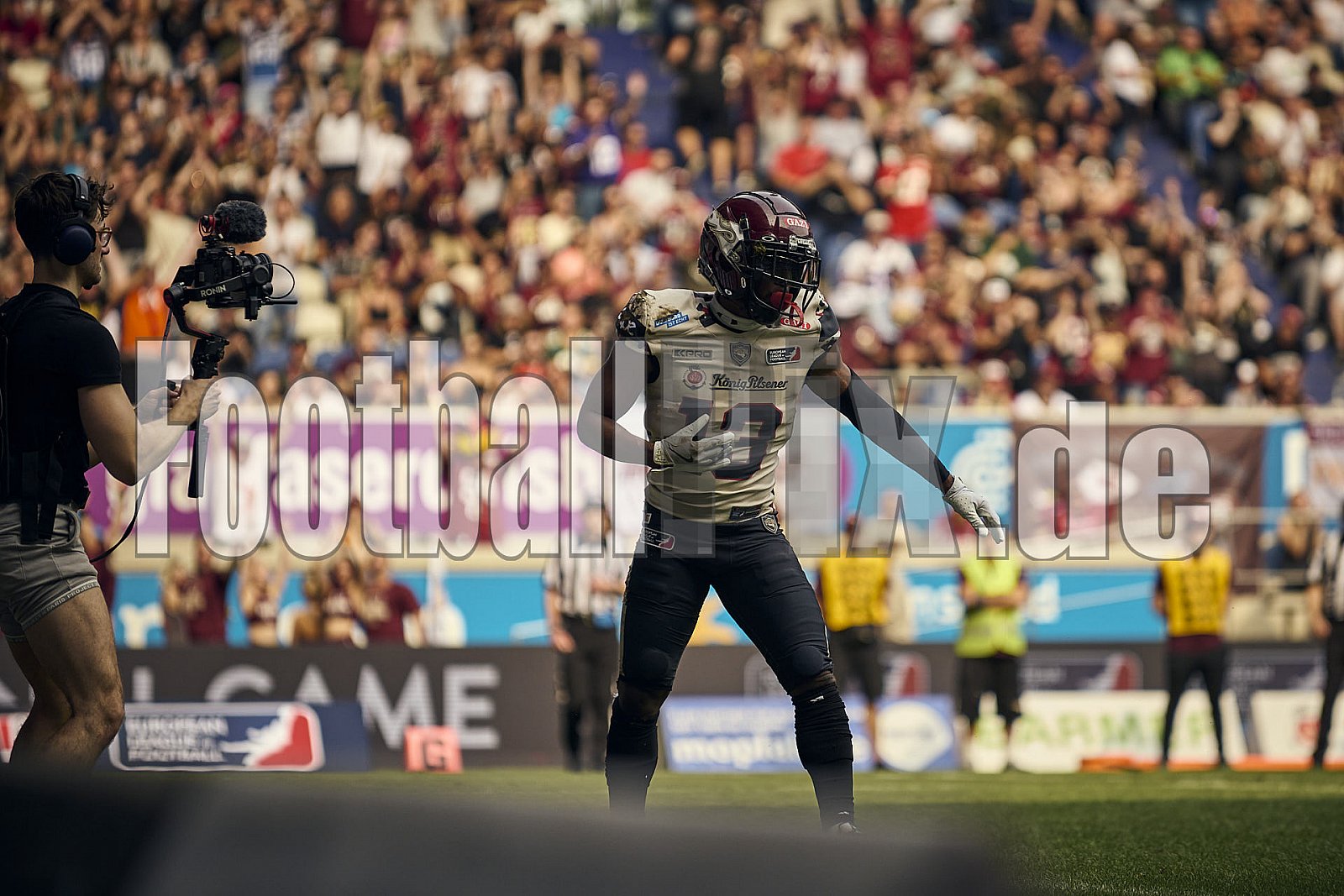 13.Spielwoche der European League of Football (ELF) Season 2024 Berlin Thunder at Rhein Fire am 18.08.2024 im Stadion . Spiel Endstand 14 : 47. Bildnummer: 2024-08-18_0510 - Elf BerlinThunderAtRheinFire