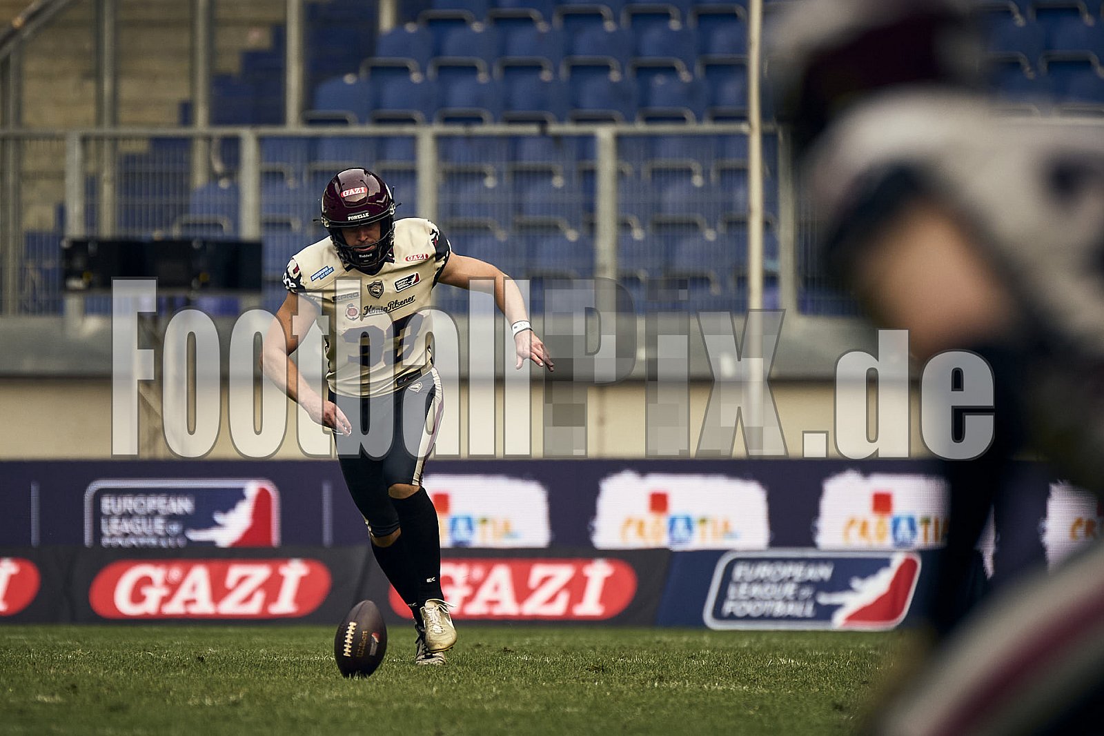 13.Spielwoche der European League of Football (ELF) Season 2024 Berlin Thunder at Rhein Fire am 18.08.2024 im Stadion . Spiel Endstand 14 : 47. Bildnummer: 2024-08-18_0961 - Elf BerlinThunderAtRheinFire