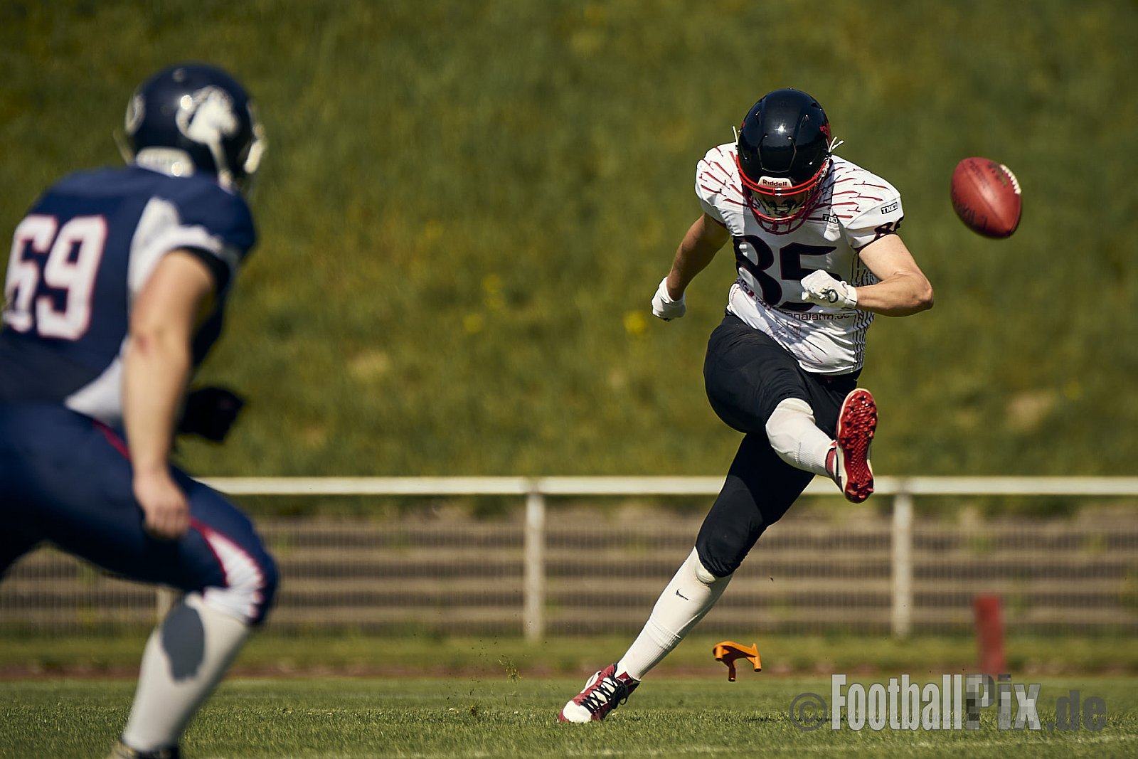 AFCV Verbandsliga NRW Season 2024 Recklinghausen Chargers vs. Siegen Sentinels am 24.08.2024 im Stadion Hohenhorst, Recklinghausen, Punkte Endstand 4 : 7.
[Bildnummer: 2024-08-24_0045] - RecklinghausenChargersVsSiegenSentinels