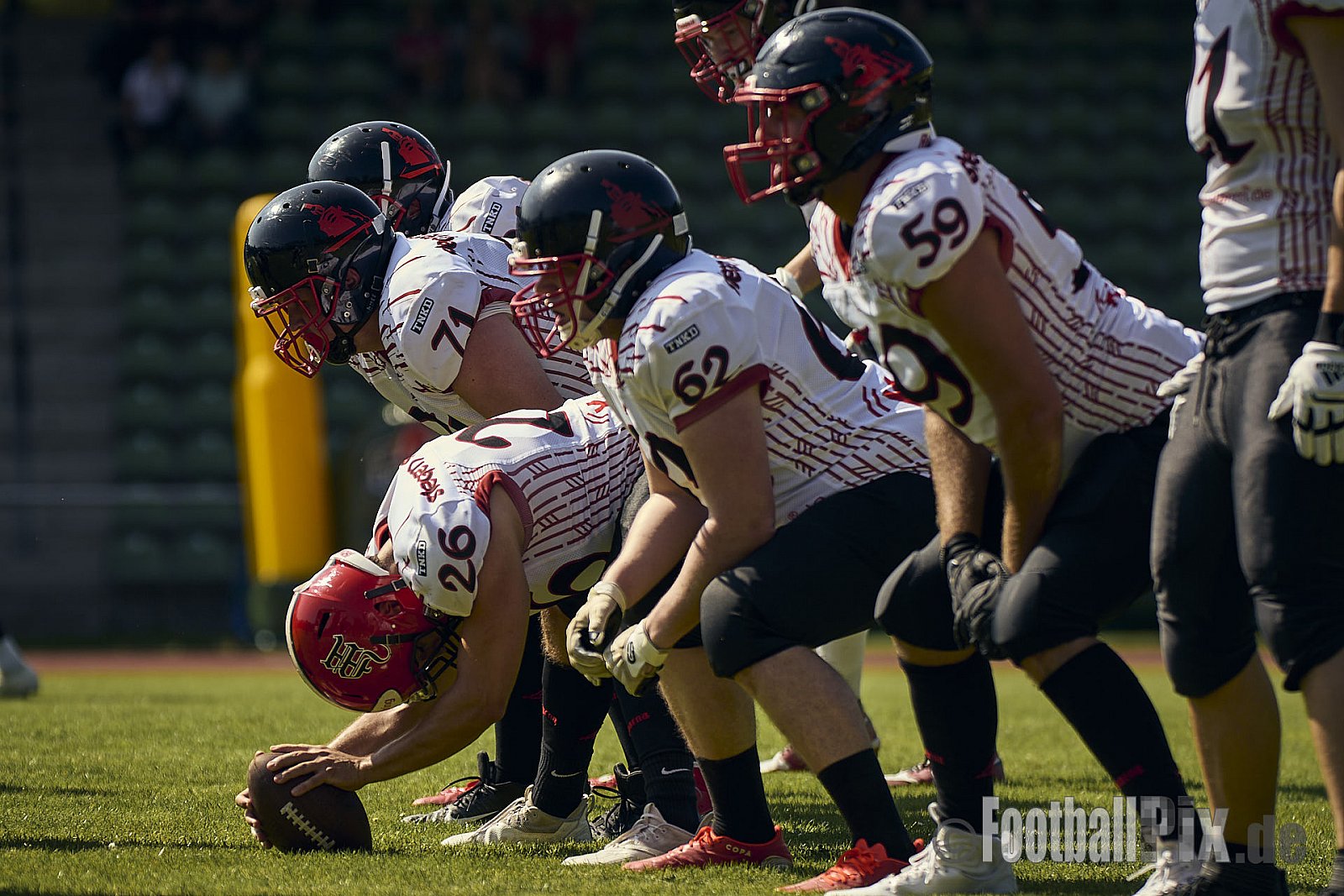 AFCV Verbandsliga NRW Season 2024 Recklinghausen Chargers vs. Siegen Sentinels am 24.08.2024 im Stadion Hohenhorst, Recklinghausen, Punkte Endstand 4 : 7.
[Bildnummer: 2024-08-24_0092] - RecklinghausenChargersVsSiegenSentinels