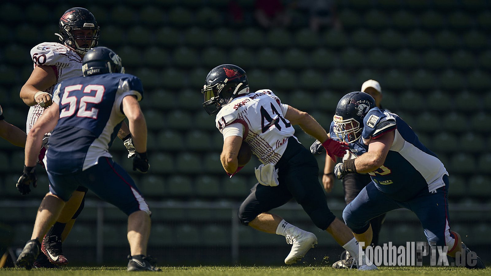 AFCV Verbandsliga NRW Season 2024 Recklinghausen Chargers vs. Siegen Sentinels am 24.08.2024 im Stadion Hohenhorst, Recklinghausen, Punkte Endstand 4 : 7.
[Bildnummer: 2024-08-24_0121] - RecklinghausenChargersVsSiegenSentinels