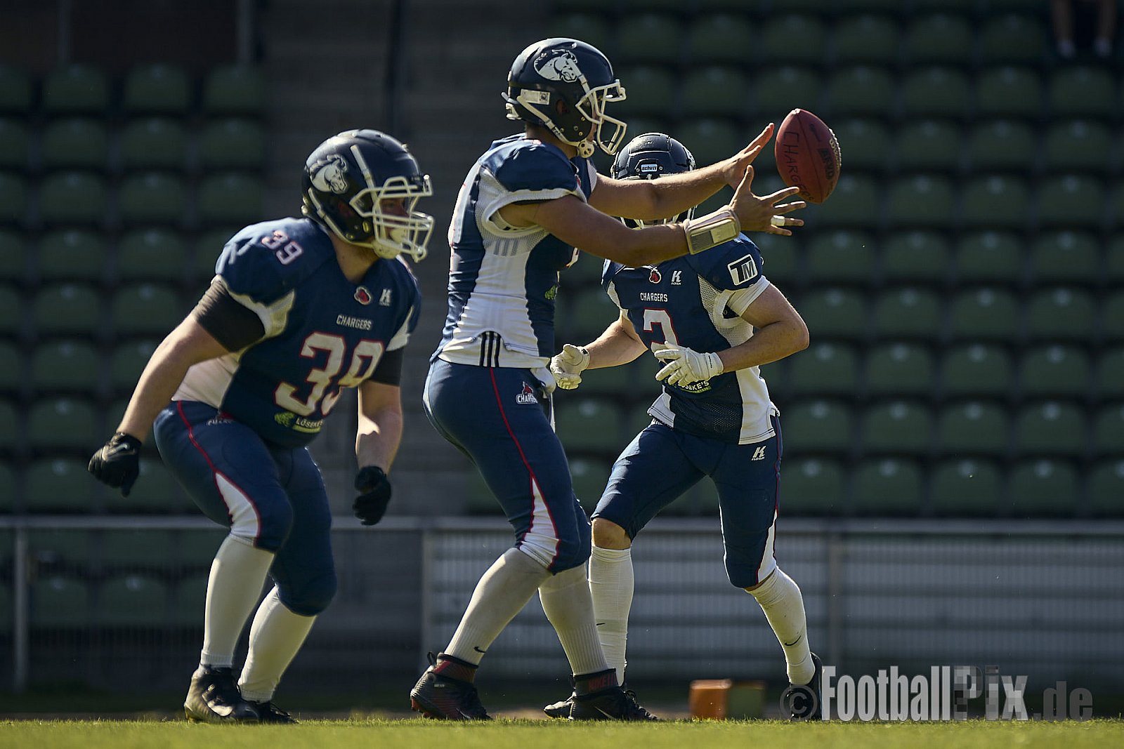 AFCV Verbandsliga NRW Season 2024 Recklinghausen Chargers vs. Siegen Sentinels am 24.08.2024 im Stadion Hohenhorst, Recklinghausen, Punkte Endstand 4 : 7.
[Bildnummer: 2024-08-24_0135] - RecklinghausenChargersVsSiegenSentinels