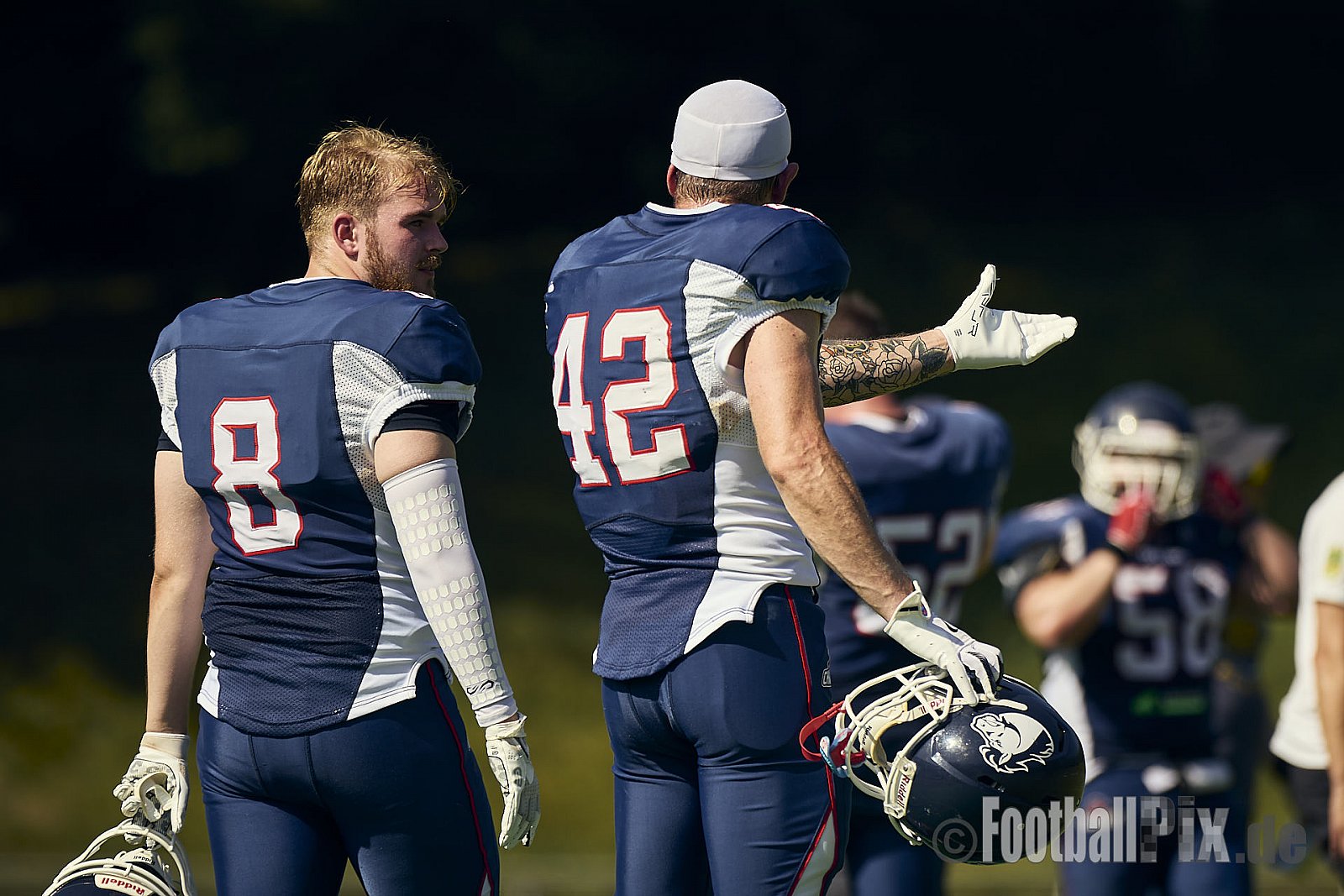 AFCV Verbandsliga NRW Season 2024 Recklinghausen Chargers vs. Siegen Sentinels am 24.08.2024 im Stadion Hohenhorst, Recklinghausen, Punkte Endstand 4 : 7.
[Bildnummer: 2024-08-24_0177] - RecklinghausenChargersVsSiegenSentinels