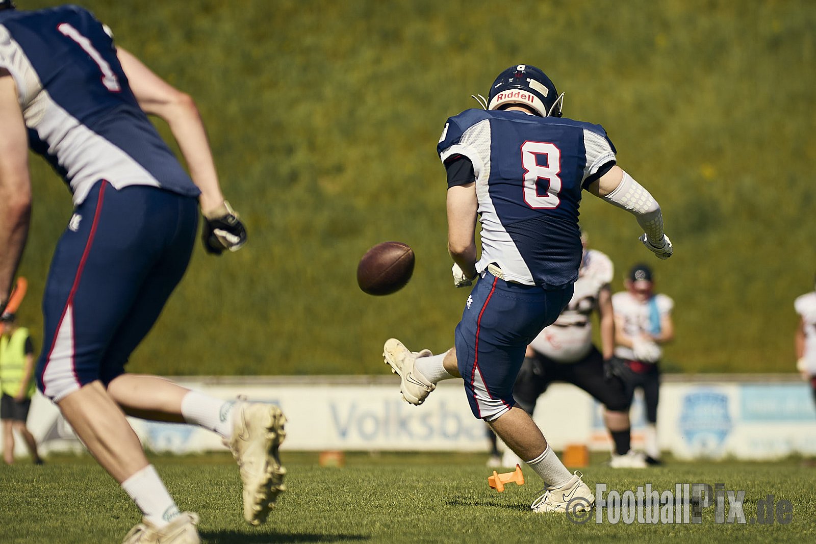 AFCV Verbandsliga NRW Season 2024 Recklinghausen Chargers vs. Siegen Sentinels am 24.08.2024 im Stadion Hohenhorst, Recklinghausen, Punkte Endstand 4 : 7.
[Bildnummer: 2024-08-24_0274] - RecklinghausenChargersVsSiegenSentinels
