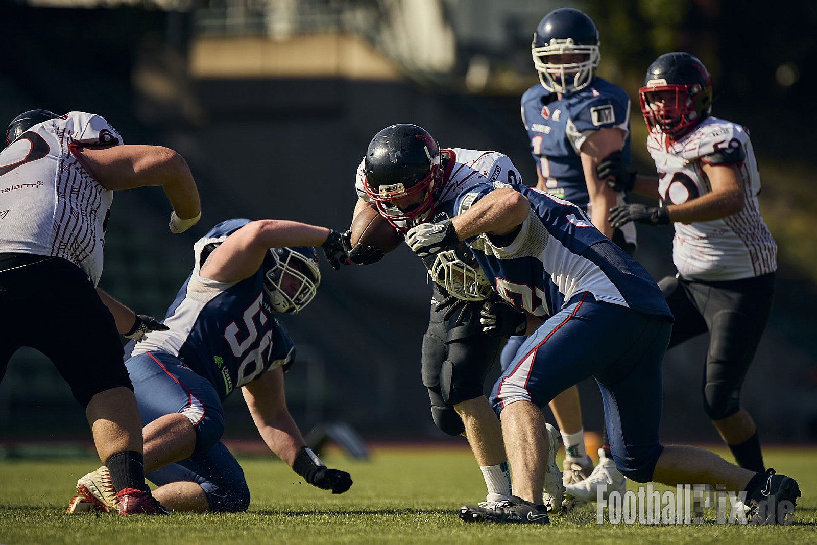 AFCV Verbandsliga NRW Season 2024 Recklinghausen Chargers vs. Siegen Sentinels am 24.08.2024 im Stadion Hohenhorst, Recklinghausen, Punkte Endstand 4 : 7.
[Bildnummer: 2024-08-24_0326] - RecklinghausenChargersVsSiegenSentinels