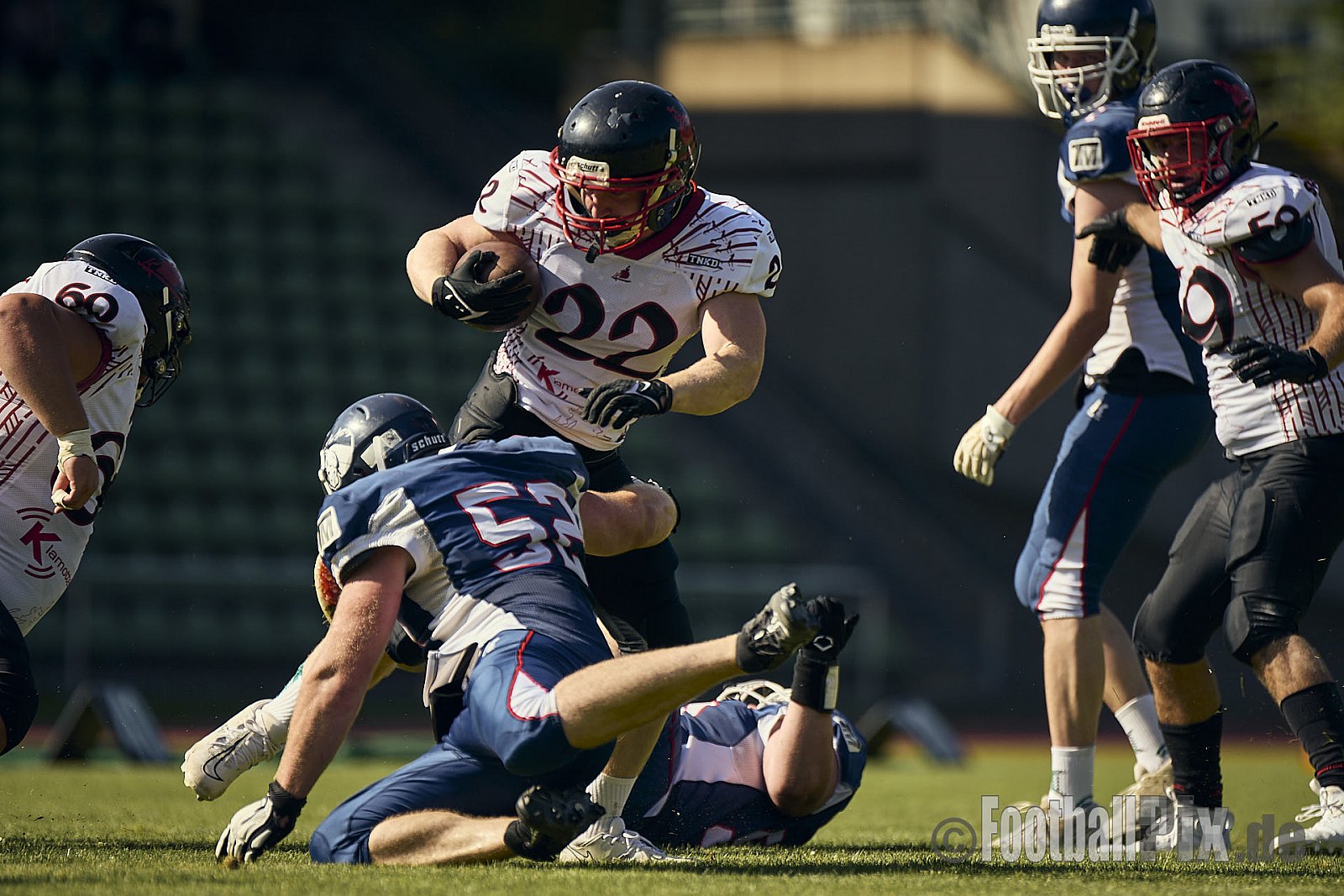 AFCV Verbandsliga NRW Season 2024 Recklinghausen Chargers vs. Siegen Sentinels am 24.08.2024 im Stadion Hohenhorst, Recklinghausen, Punkte Endstand 4 : 7.
[Bildnummer: 2024-08-24_0331] - RecklinghausenChargersVsSiegenSentinels