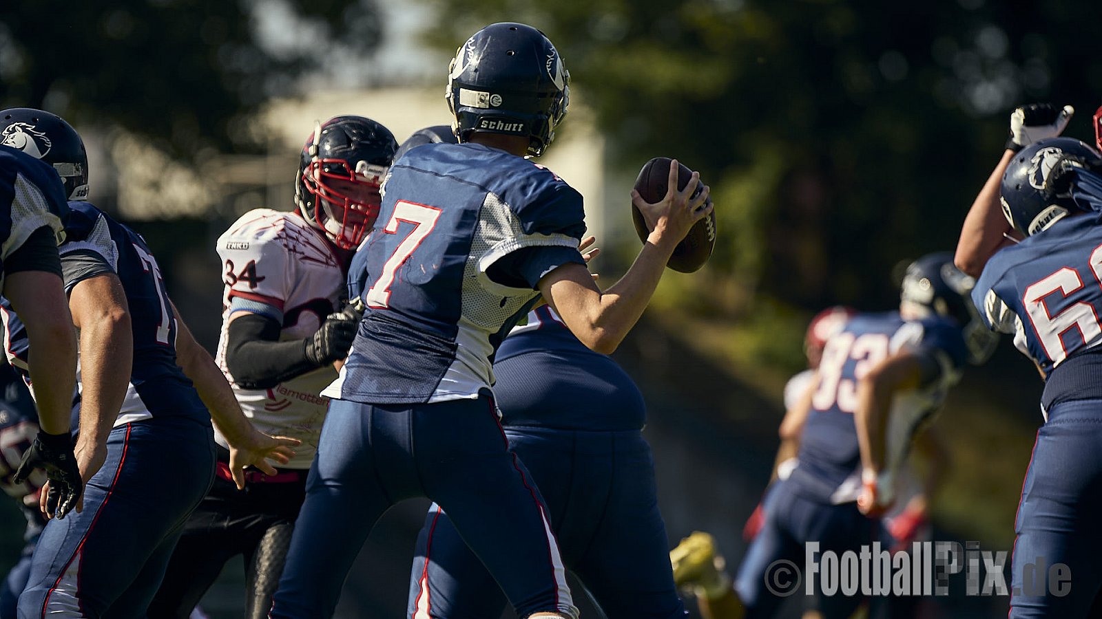 AFCV Verbandsliga NRW Season 2024 Recklinghausen Chargers vs. Siegen Sentinels am 24.08.2024 im Stadion Hohenhorst, Recklinghausen, Punkte Endstand 4 : 7.
[Bildnummer: 2024-08-24_0430] - RecklinghausenChargersVsSiegenSentinels