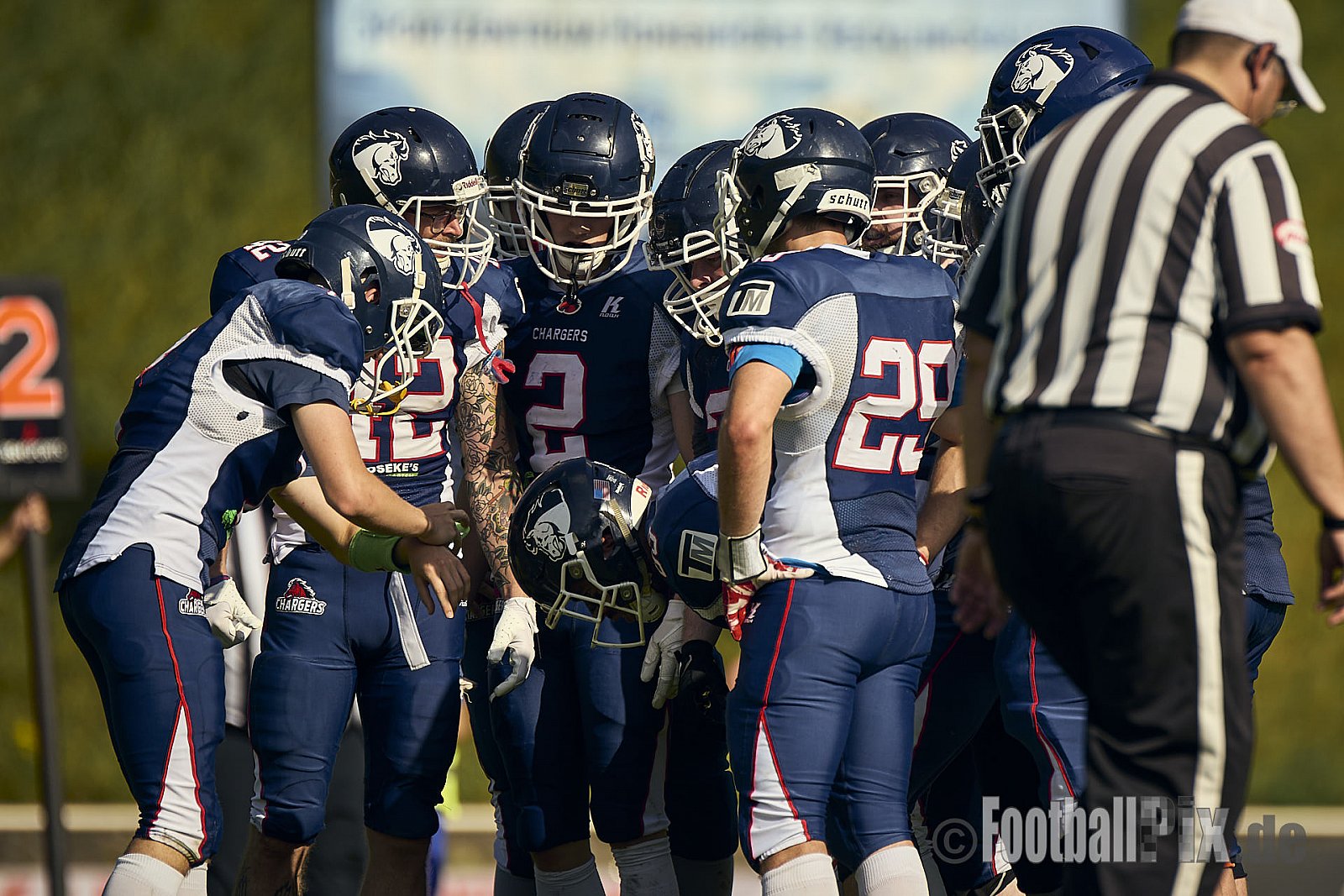 AFCV Verbandsliga NRW Season 2024 Recklinghausen Chargers vs. Siegen Sentinels am 24.08.2024 im Stadion Hohenhorst, Recklinghausen, Punkte Endstand 4 : 7.
[Bildnummer: 2024-08-24_0474] - RecklinghausenChargersVsSiegenSentinels