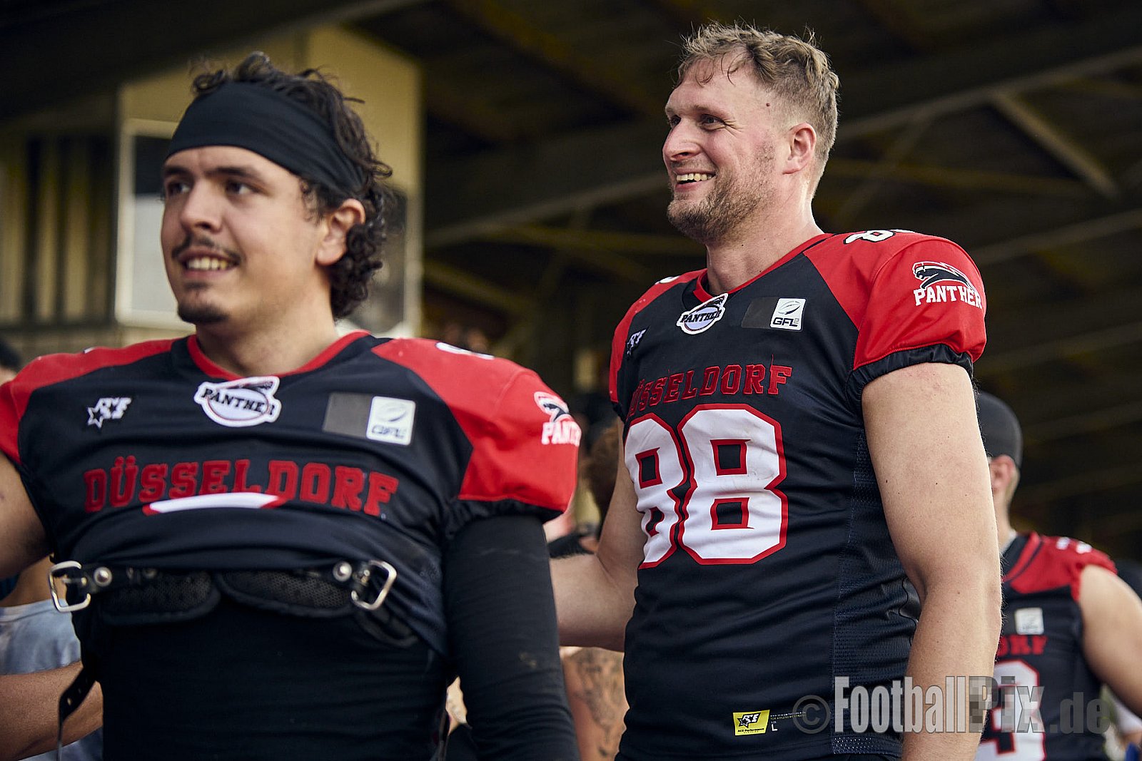 GFL2 Season 2024 Düsseldorf Panther vs. Lübeck Cougars am 31.08.2024 im Bezirks Sportanlage Benrath, Nürnberger Straße, Benrath, Stadtbezirk 9, Dusseldorf, North Rhine-Westphalia, 40599, Germany. Punkte Endstand 16 : 10. - DPantherVsLuebeckCougars