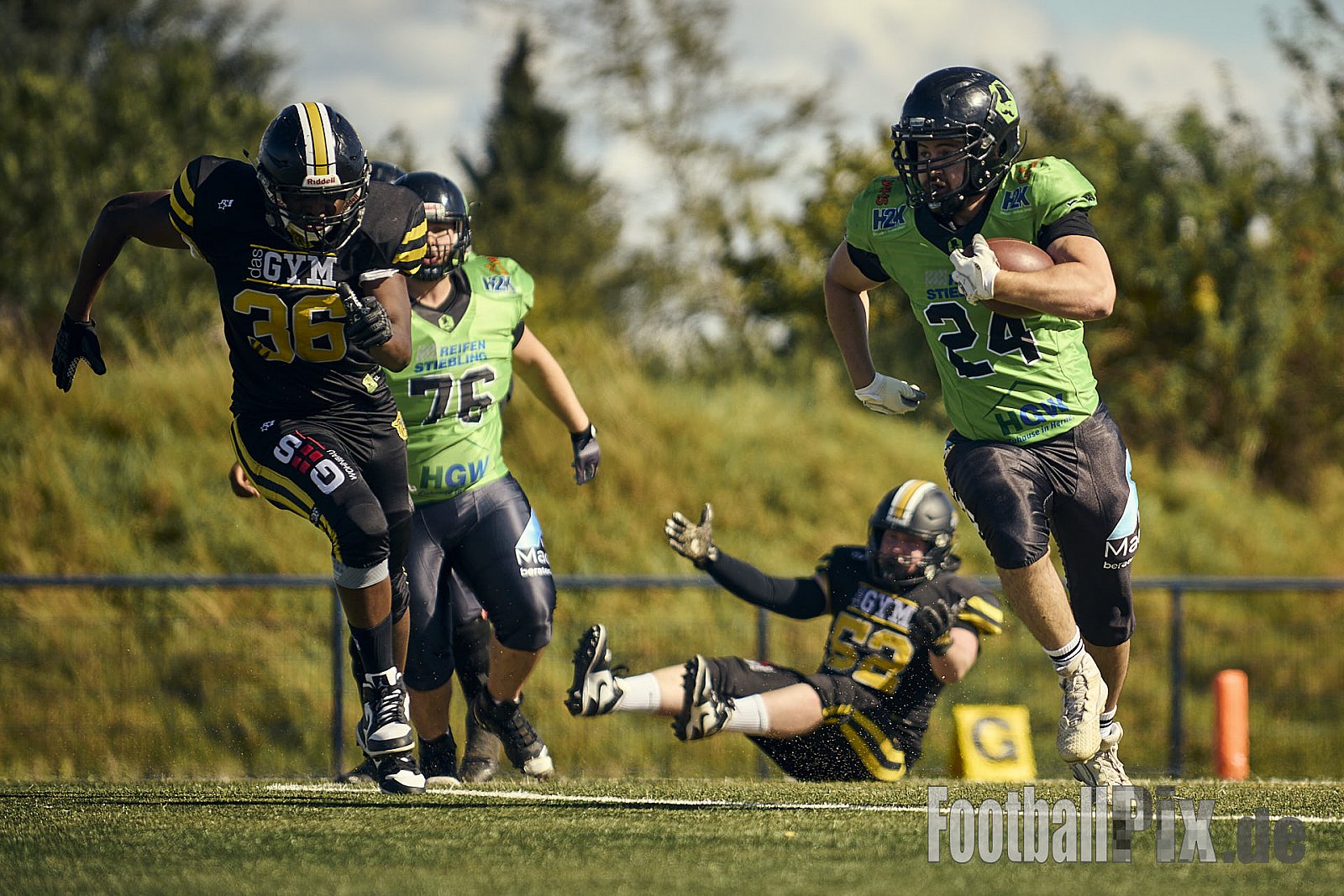 AFCV Landesliga NRW Season 2024 Euskirchen Lions vs. Herne Black Barons am 08.09.2024 im Stadion Sportanlage Stotzheim, Gertrudenhof, Stotzheim, 53879 Euskirchen, Punkte Endstand 51 : 0.
[Bildnummer: 2024-09-08_0285] - EuskirchenLionsVsHerneBlackBarons