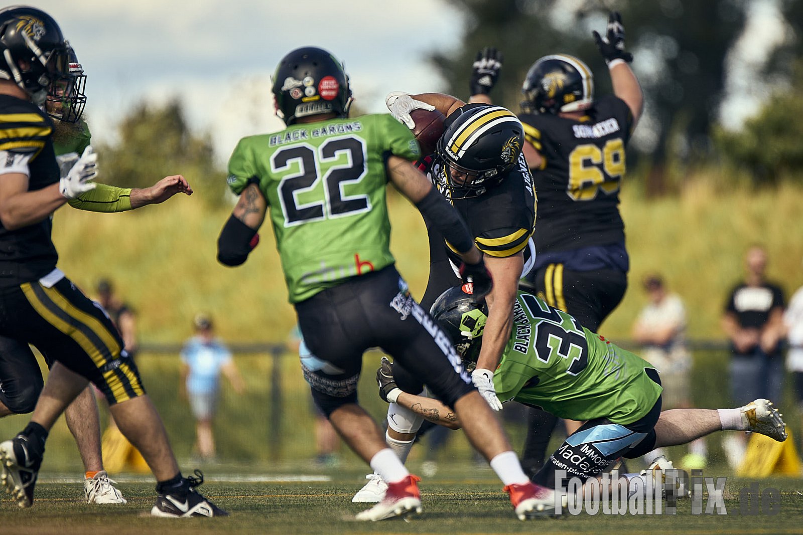 AFCV Landesliga NRW Season 2024 Euskirchen Lions vs. Herne Black Barons am 08.09.2024 im Stadion Sportanlage Stotzheim, Gertrudenhof, Stotzheim, 53879 Euskirchen, Punkte Endstand 51 : 0.
[Bildnummer: 2024-09-08_0452] - EuskirchenLionsVsHerneBlackBarons