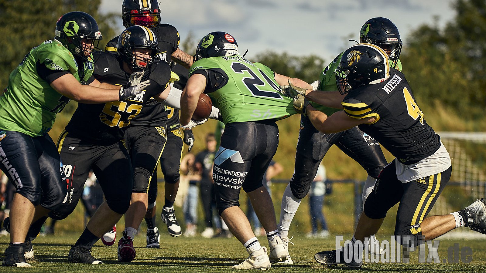 AFCV Landesliga NRW Season 2024 Euskirchen Lions vs. Herne Black Barons am 08.09.2024 im Stadion Sportanlage Stotzheim, Gertrudenhof, Stotzheim, 53879 Euskirchen, Punkte Endstand 51 : 0.
[Bildnummer: 2024-09-08_0532] - EuskirchenLionsVsHerneBlackBarons