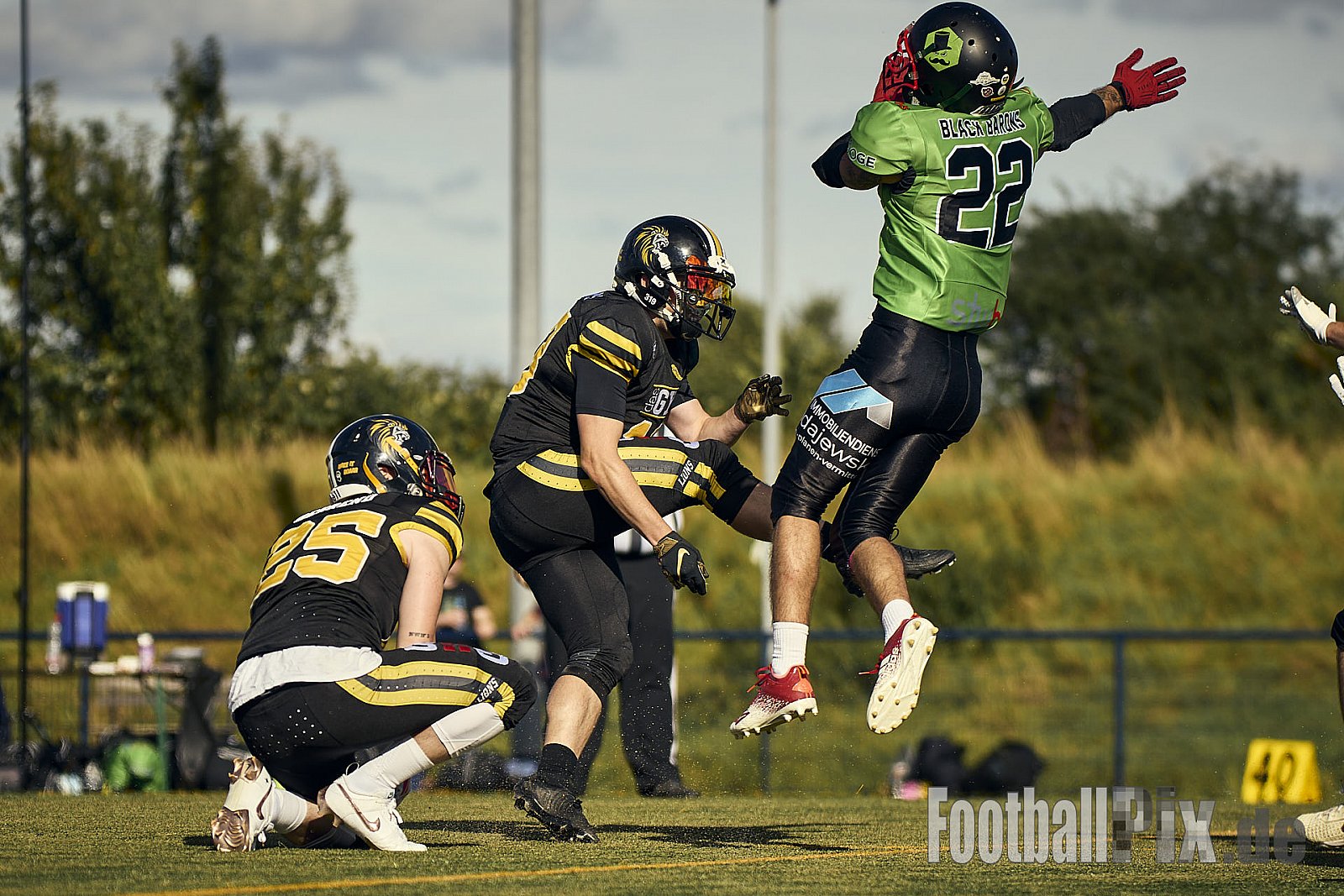 AFCV Landesliga NRW Season 2024 Euskirchen Lions vs. Herne Black Barons am 08.09.2024 im Stadion Sportanlage Stotzheim, Gertrudenhof, Stotzheim, 53879 Euskirchen, Punkte Endstand 51 : 0.
[Bildnummer: 2024-09-08_0657] - EuskirchenLionsVsHerneBlackBarons