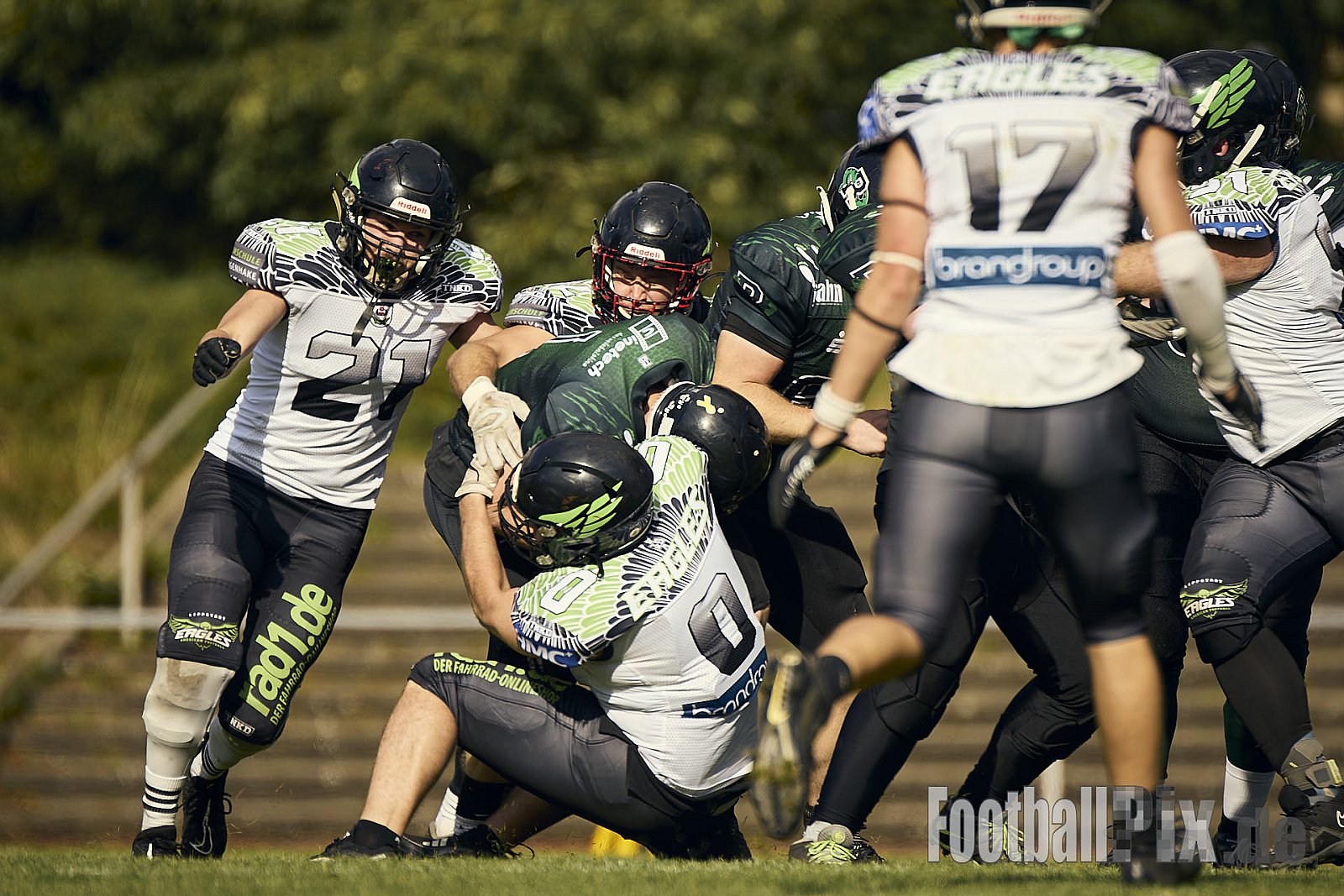 AFCV VL NRW | Rheine Raptors vs. Lippstadt Eagles | 29.09.2024 | Jahnstadion, Schützenstraße, Südesch, Eschendorf, Rheine, Kreis Steinfurt, North Rhine-Westphalia, 48429, Germany | Punkte Endstand 03 : 14 | Bildnummer: 2024-09-29_0150 - RheineRaptorsVsLippstadtEagles