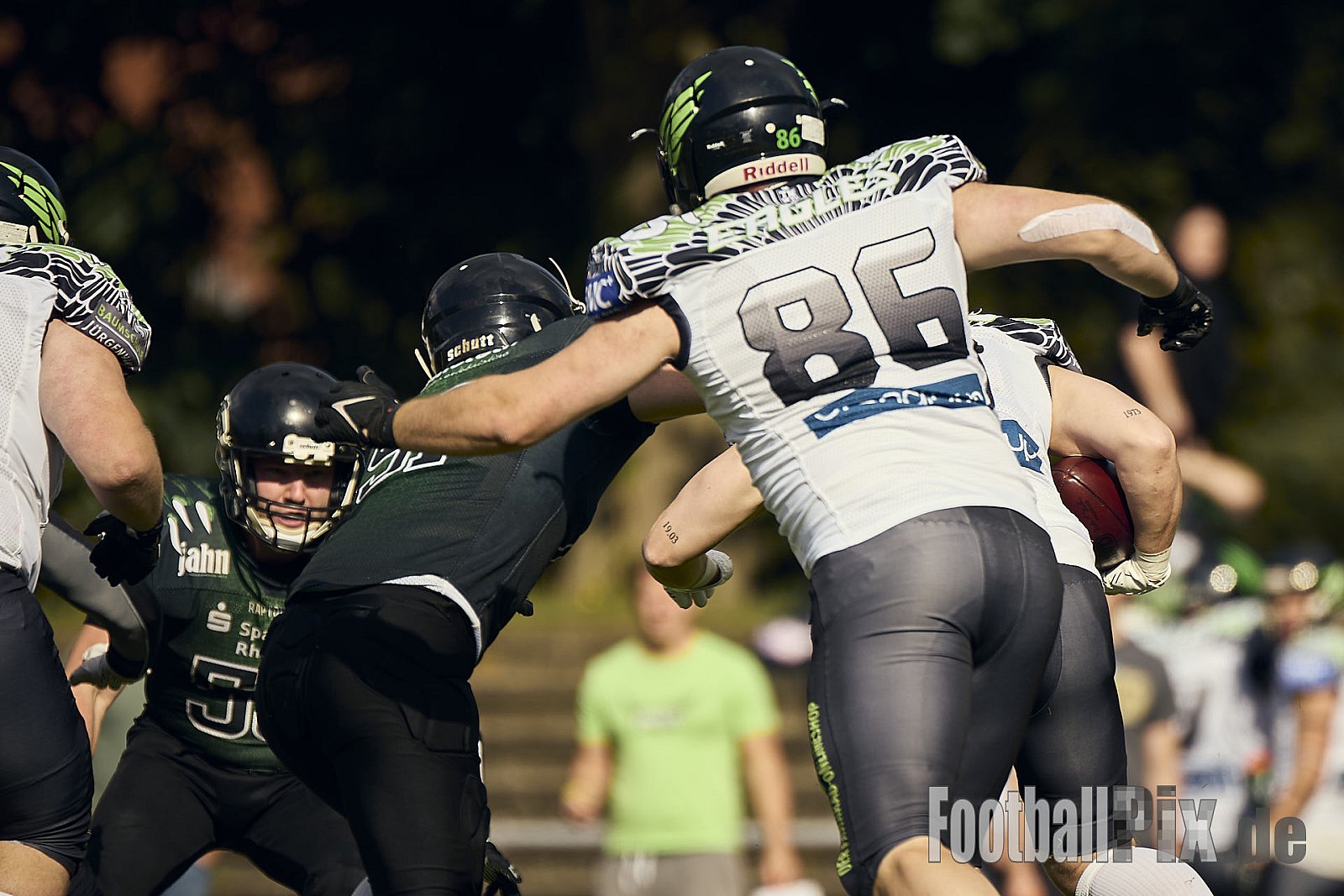 AFCV VL NRW | Rheine Raptors vs. Lippstadt Eagles | 29.09.2024 | Jahnstadion, Schützenstraße, Südesch, Eschendorf, Rheine, Kreis Steinfurt, North Rhine-Westphalia, 48429, Germany | Punkte Endstand 03 : 14 | Bildnummer: 2024-09-29_0162 - RheineRaptorsVsLippstadtEagles